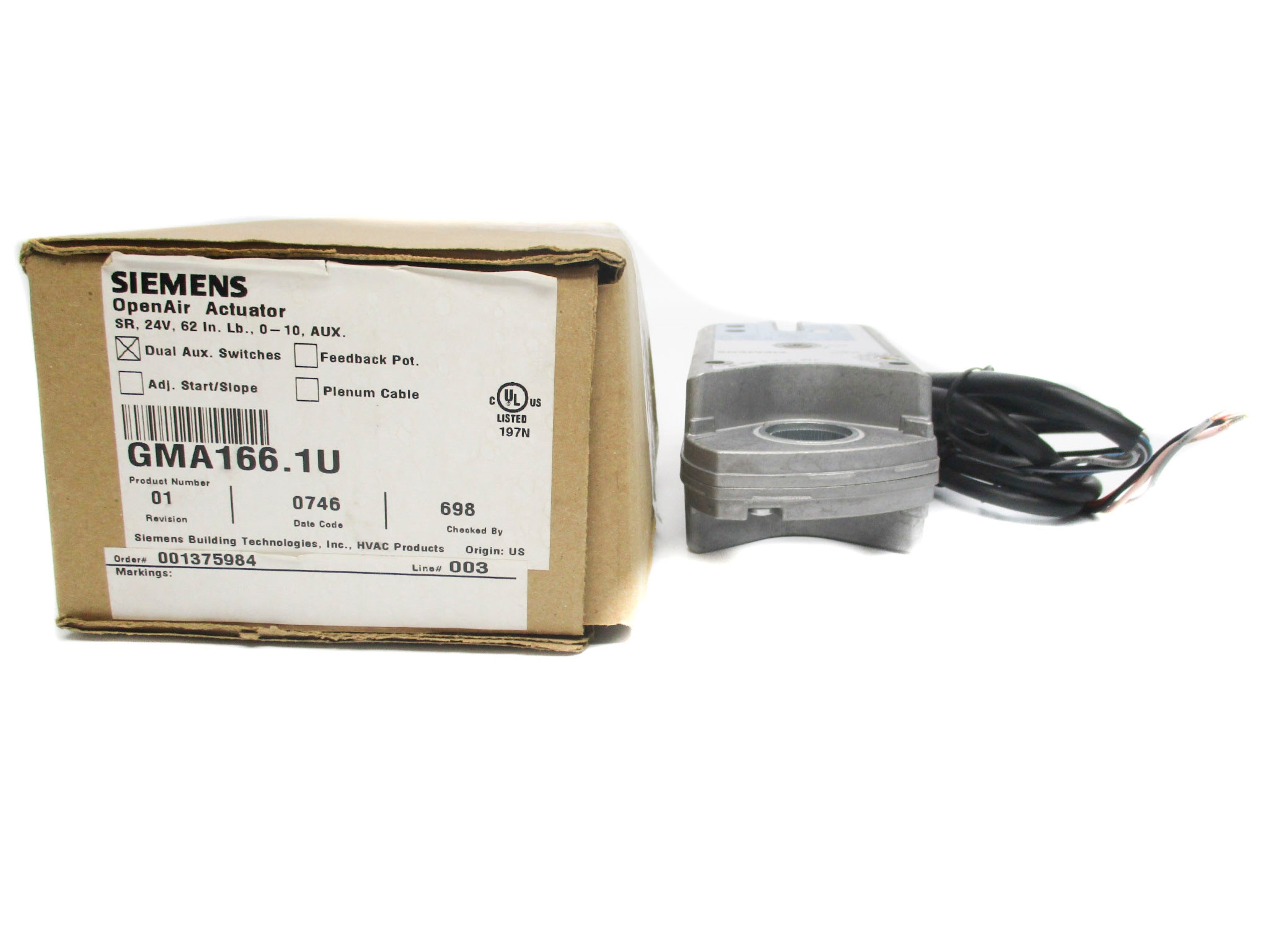 SIEMENS GMA166.1U NSMP