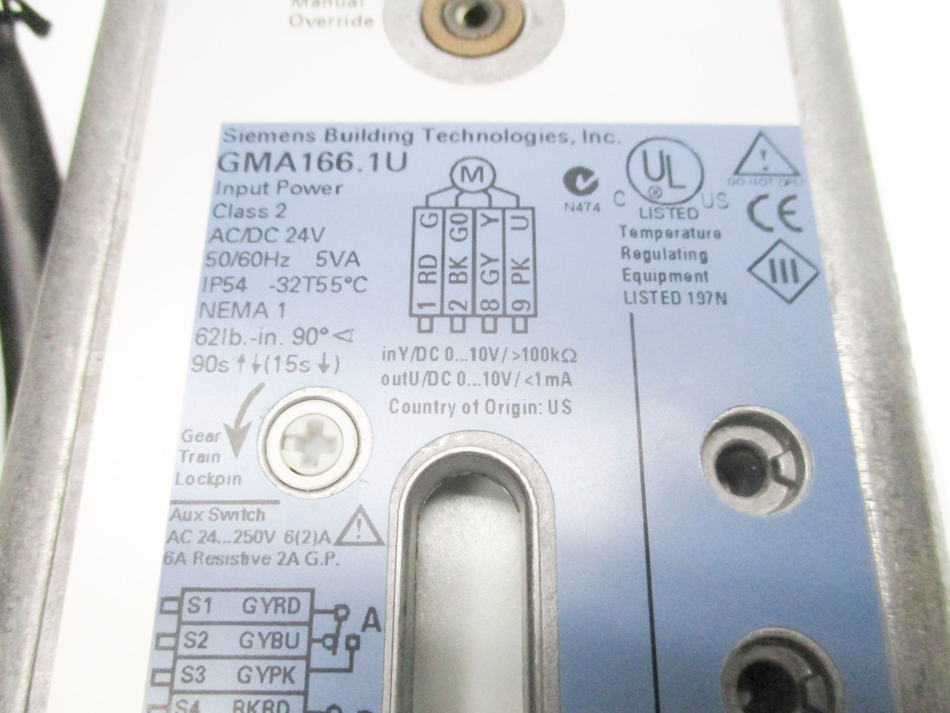 SIEMENS GMA166.1U NSMP
