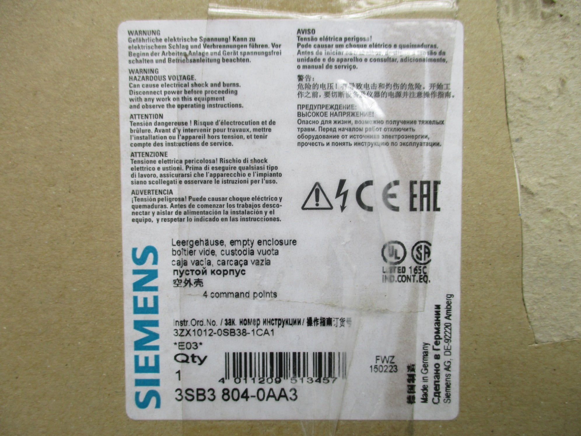 SIEMENS 3SB3804-0AA3 NSMP