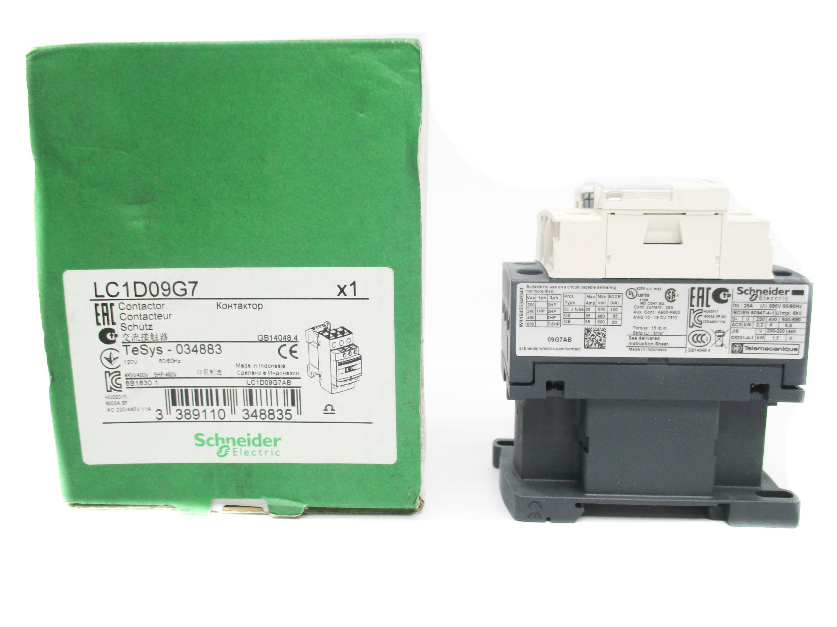 SCHNEIDER ELECTRIC LC1D09G7 120V NSMP