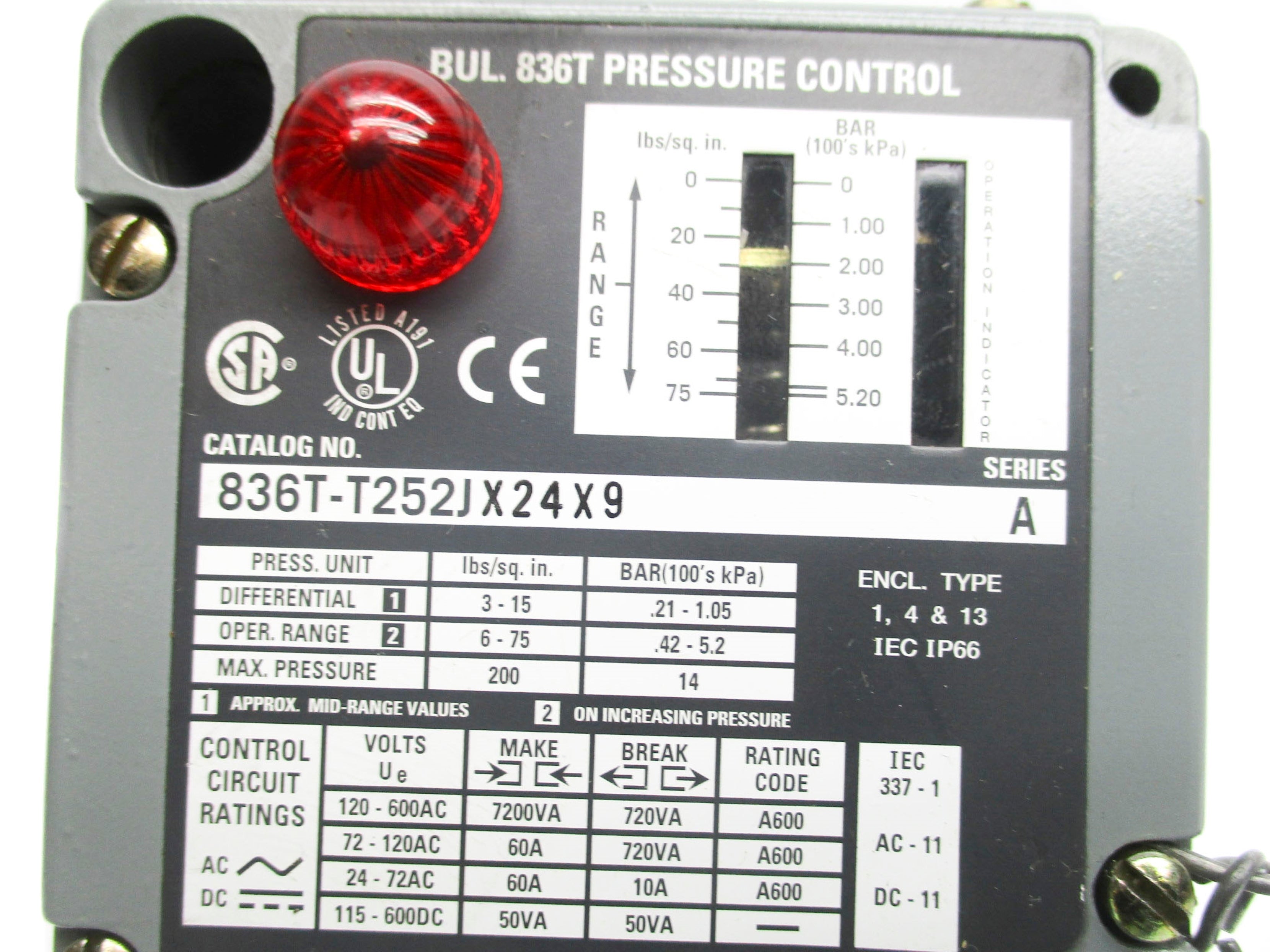 ALLEN BRADLEY 836T-T252JX24X9 SER. A  UNMP