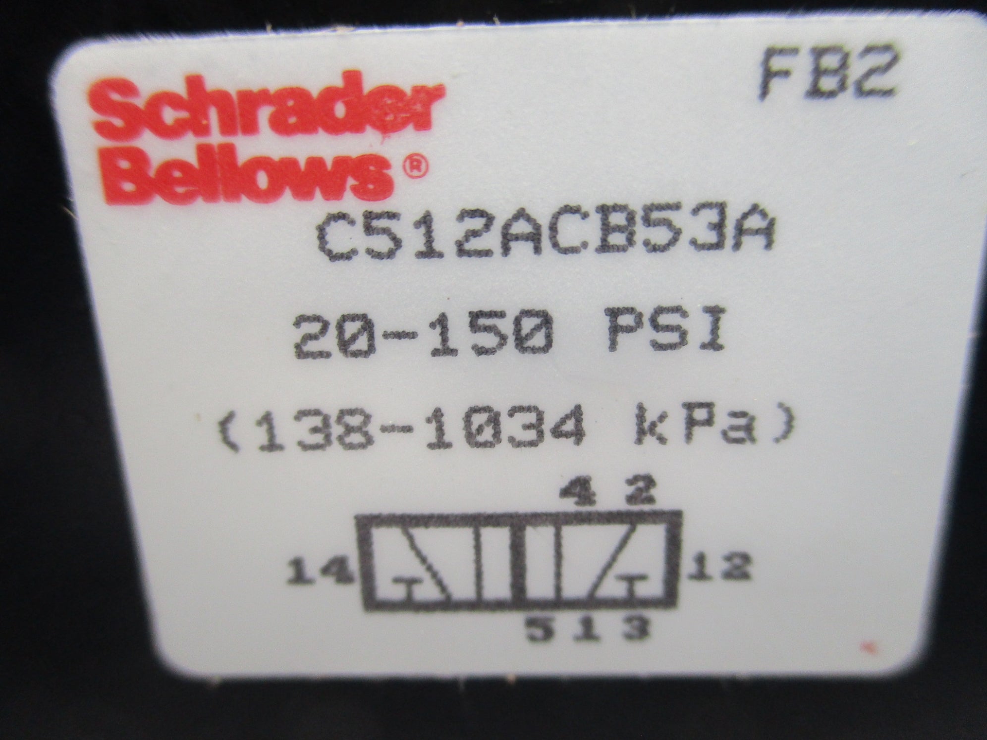 SCHRADER BELLOWS C512ACB53A 20-150PSI 110V/50HZ-120V/60HZ NSMP