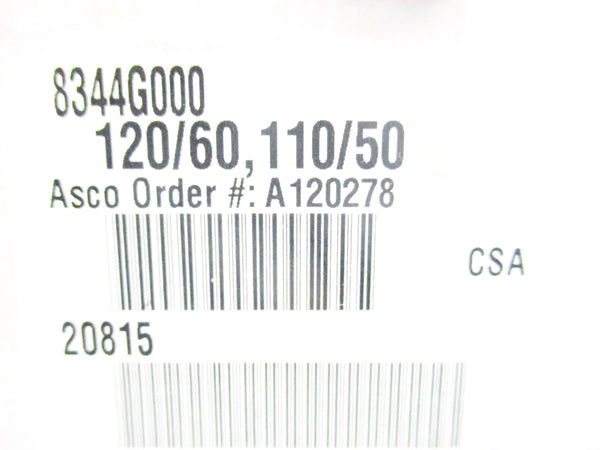 ASCO 8344G000 110/120V 10-250PSI 1/4" NSMP