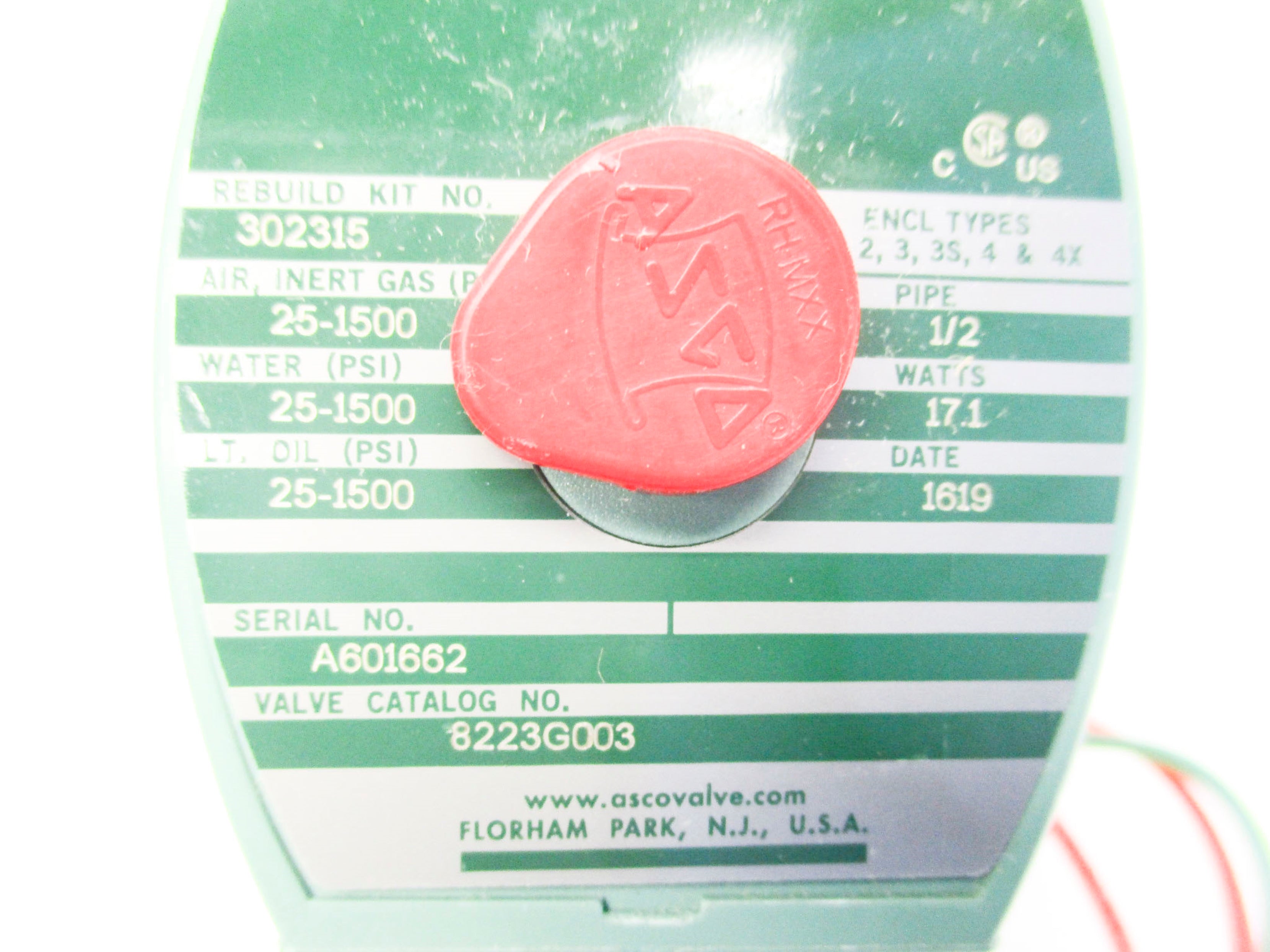 ASCO 8223G003 110/120V 25-1500PSI 1/2" NSMP