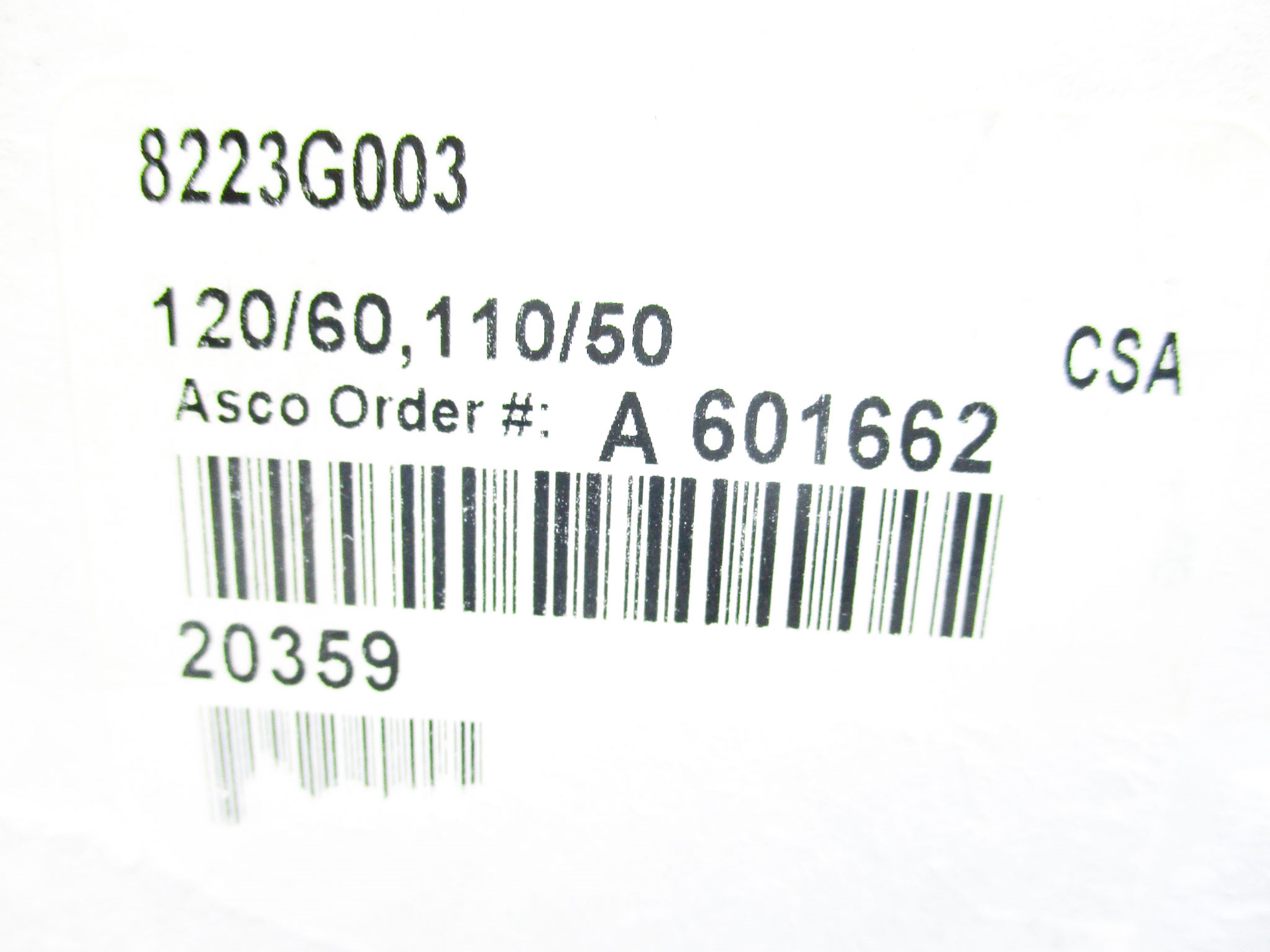 ASCO 8223G003 110/120V 25-1500PSI 1/2" NSMP