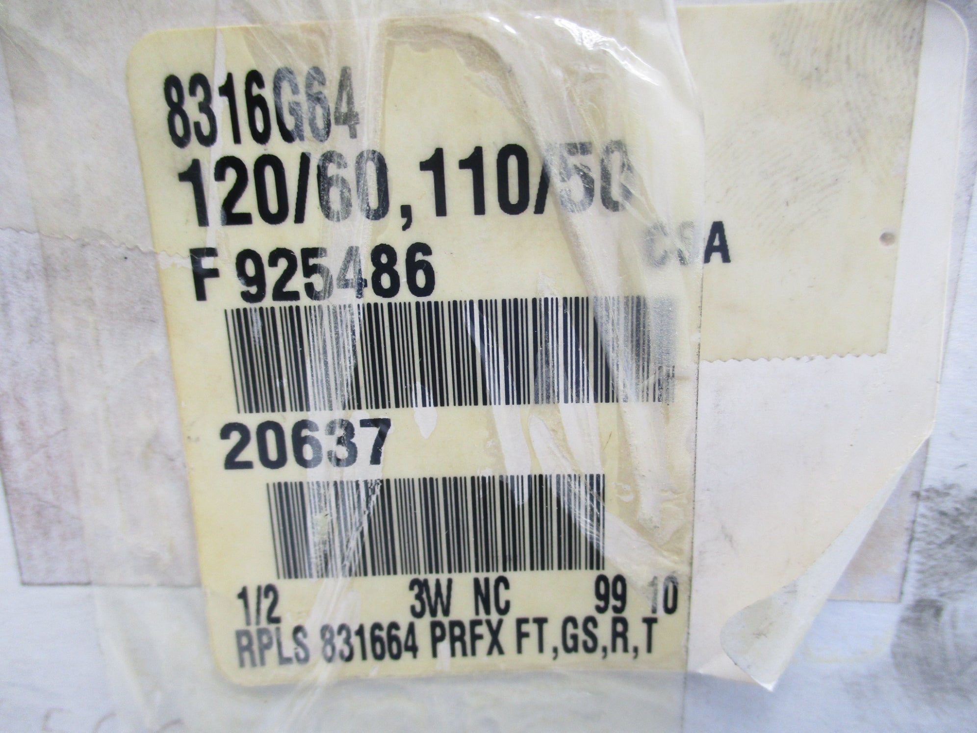 ASCO 8316G64 110V/50HZ 120V/60HZ 10-150PSI NSMP