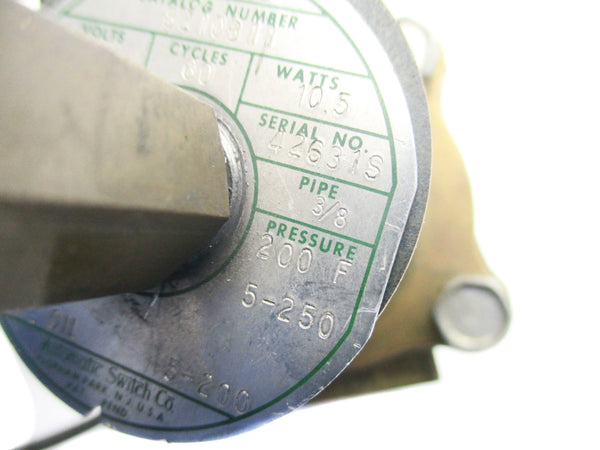 ASCO 8210B11 115V 5-250PSI 3/8" UNMP