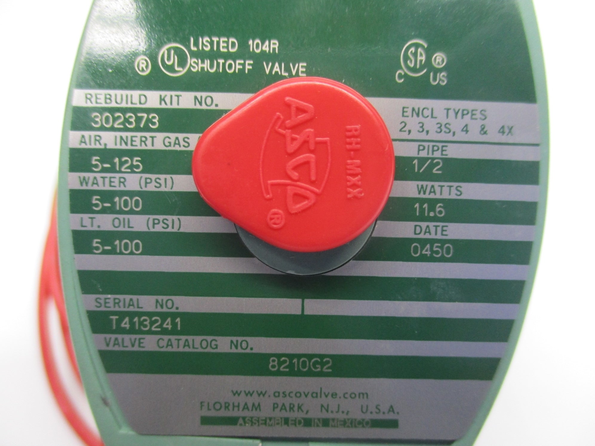 ASCO 8210G2 24VDC 5-100PSI UNMP