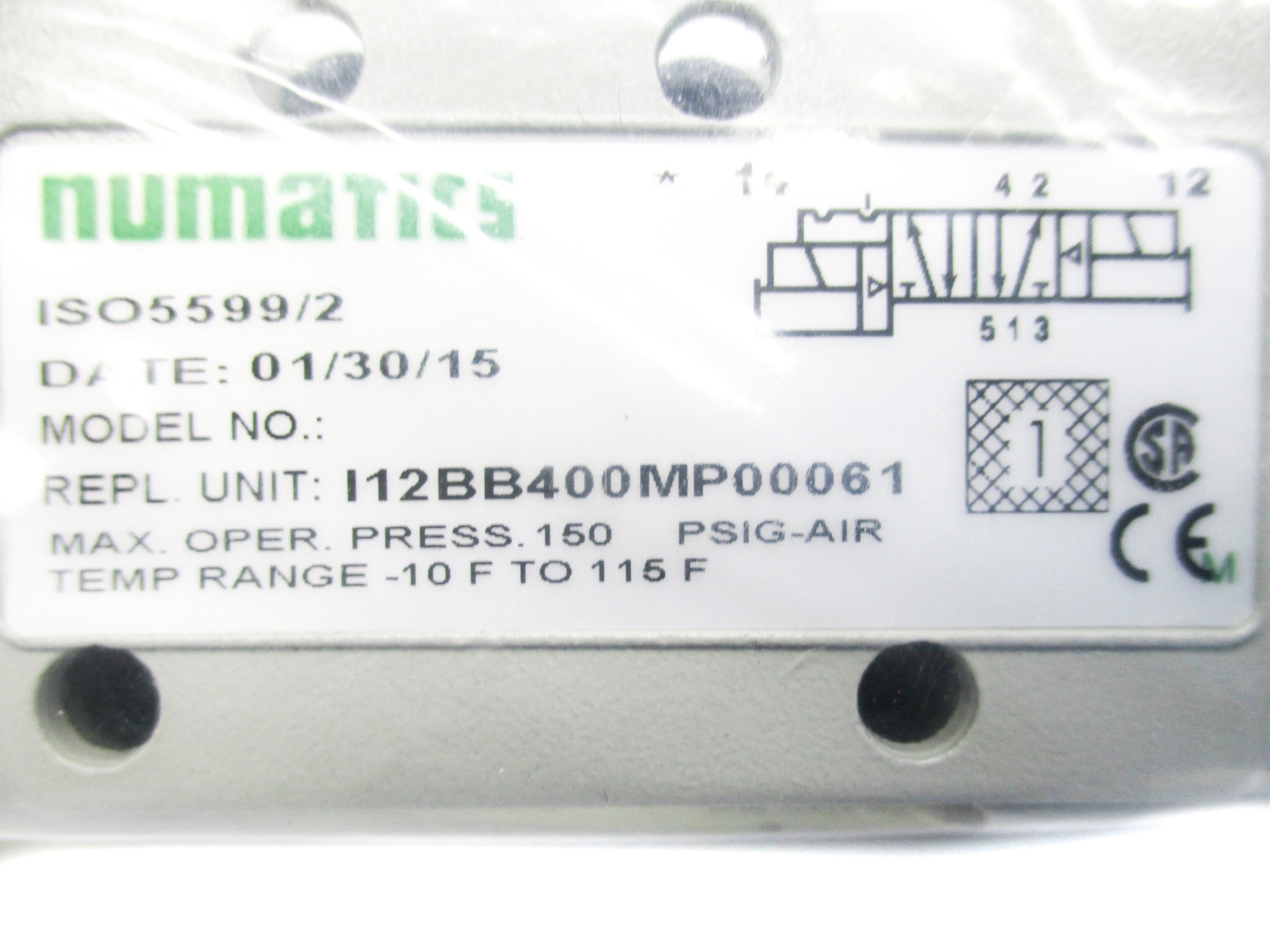 NUMATIC I12BB400MP00061 150PSI NSMP
