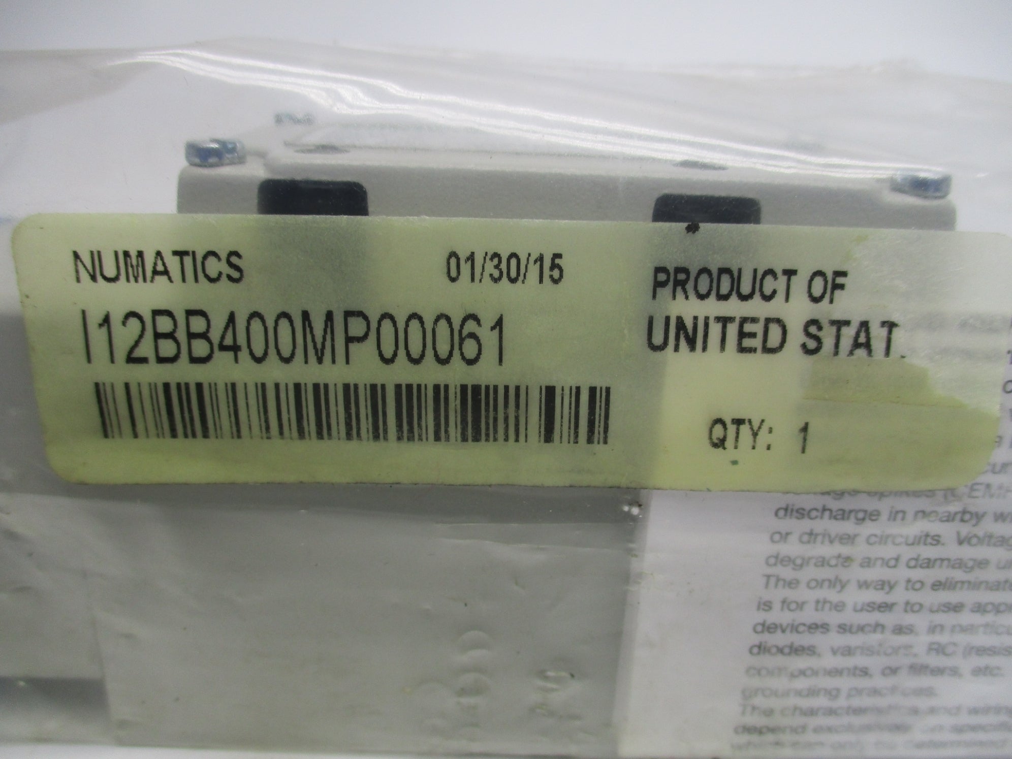 NUMATIC I12BB400MP00061 150PSI NSMP