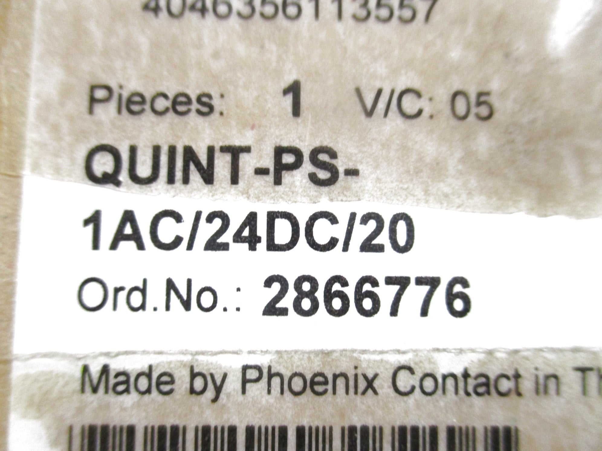 PHEONIX CONTACT QUINT-PS/1AC/24VDC/20 NSMP