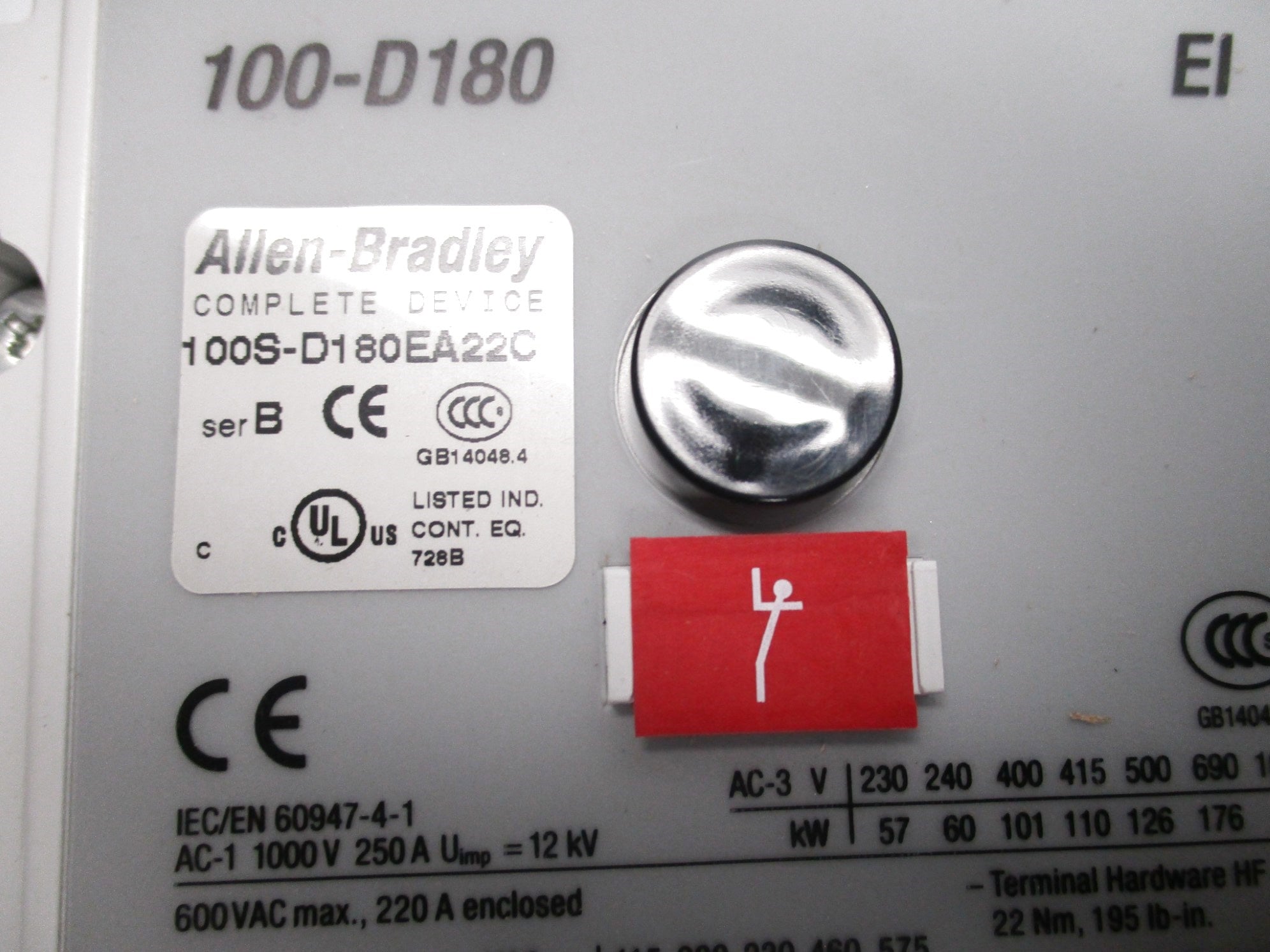 ALLEN BRADLEY 100S-D180EA22C SER. B 208-277V (BR) NSMP