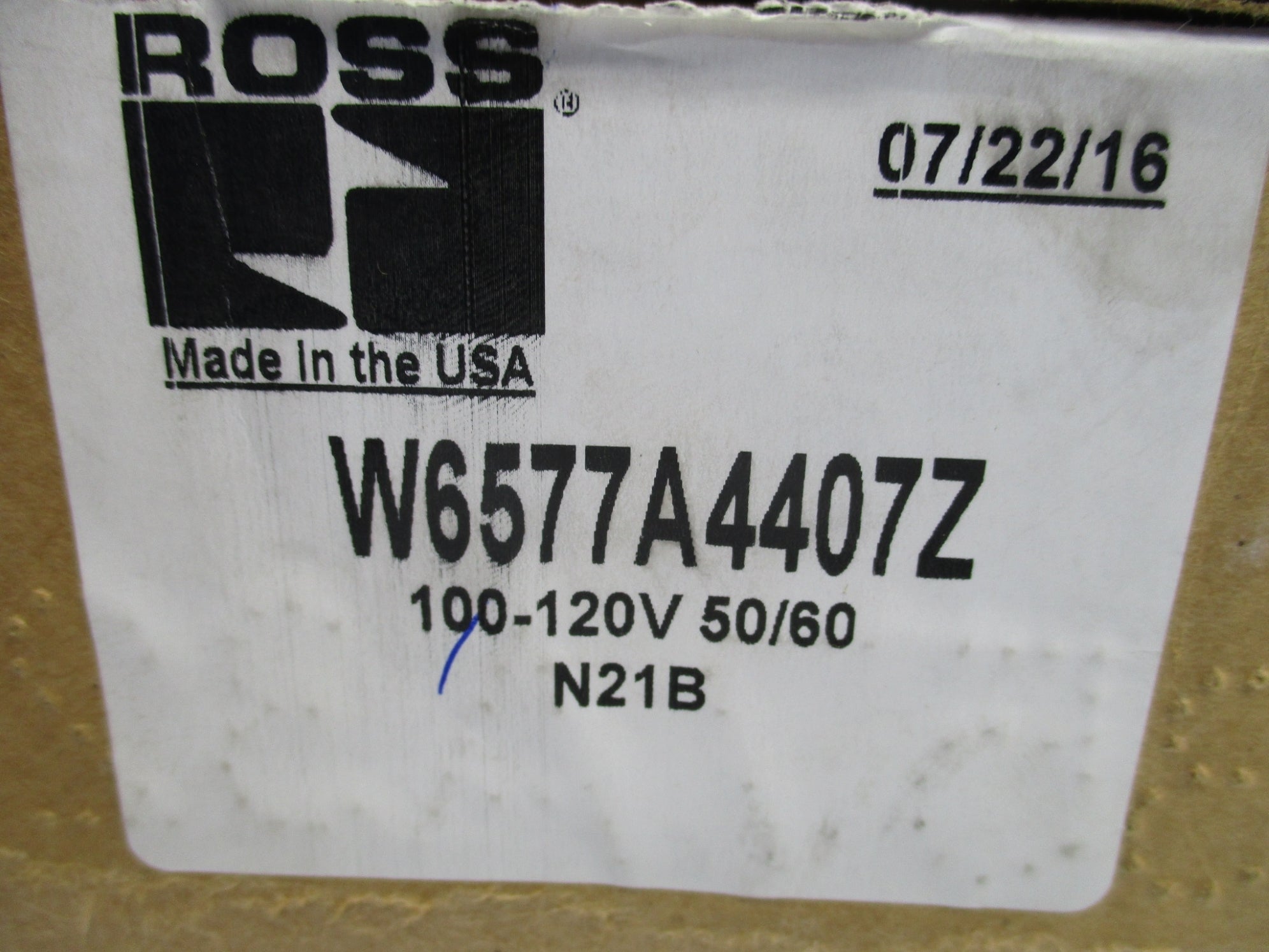 ROSS W6577A4407Z 110V/50HZ-120V/60HZ 1-10BAR NSMP