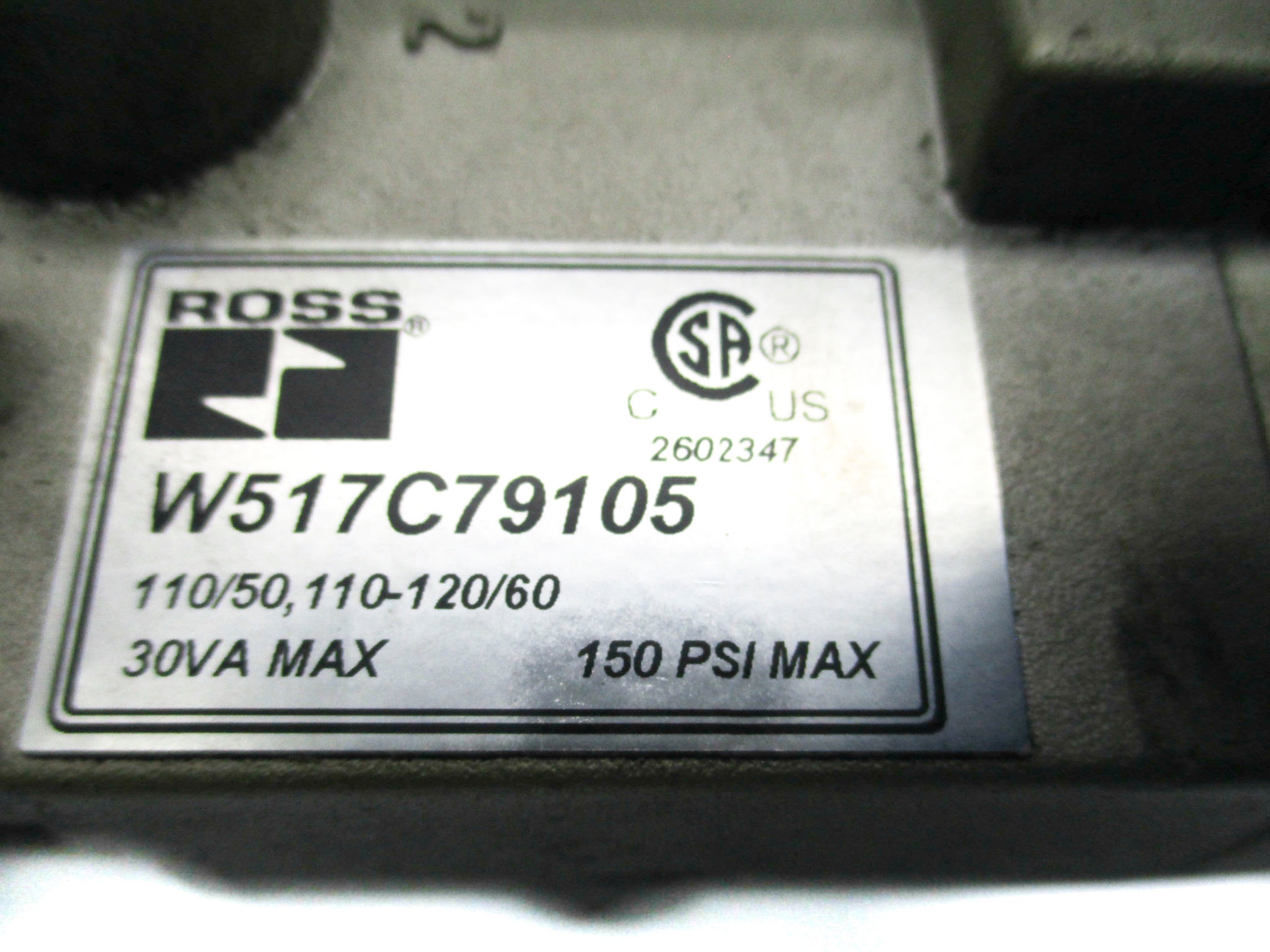 ROSS 2771B6011 110V/50HZ-110-120V/60HZ 1-10BAR UNMP