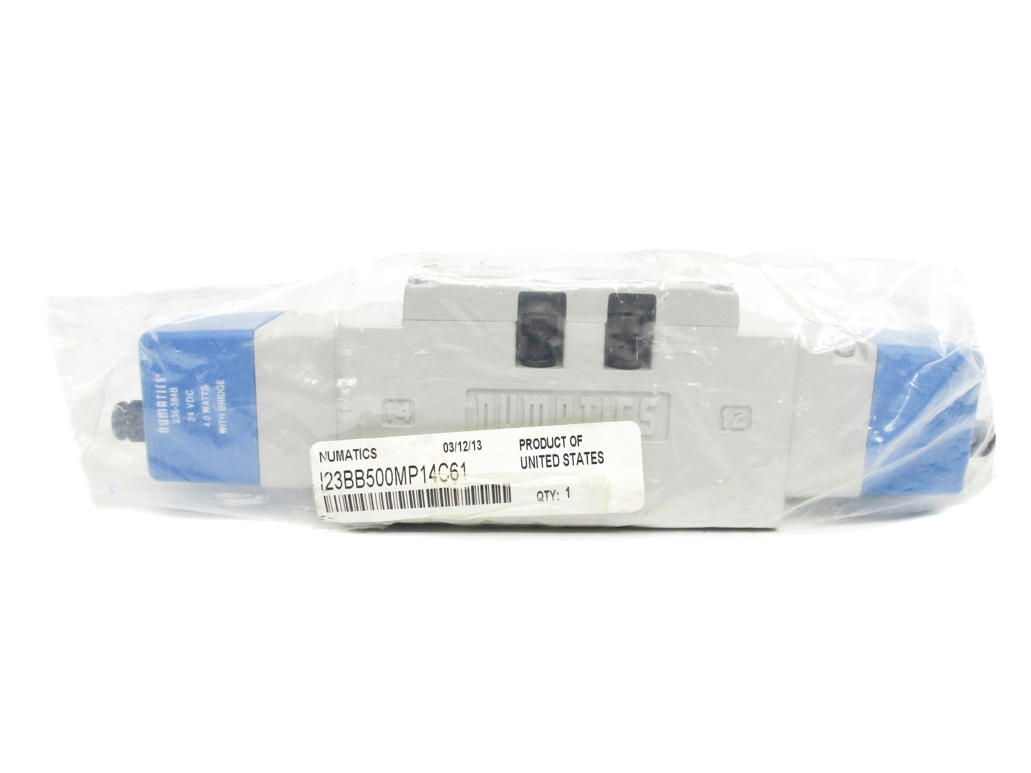 NUMATICS I23BB500MP14C61 24VDC 150PSI NSMP