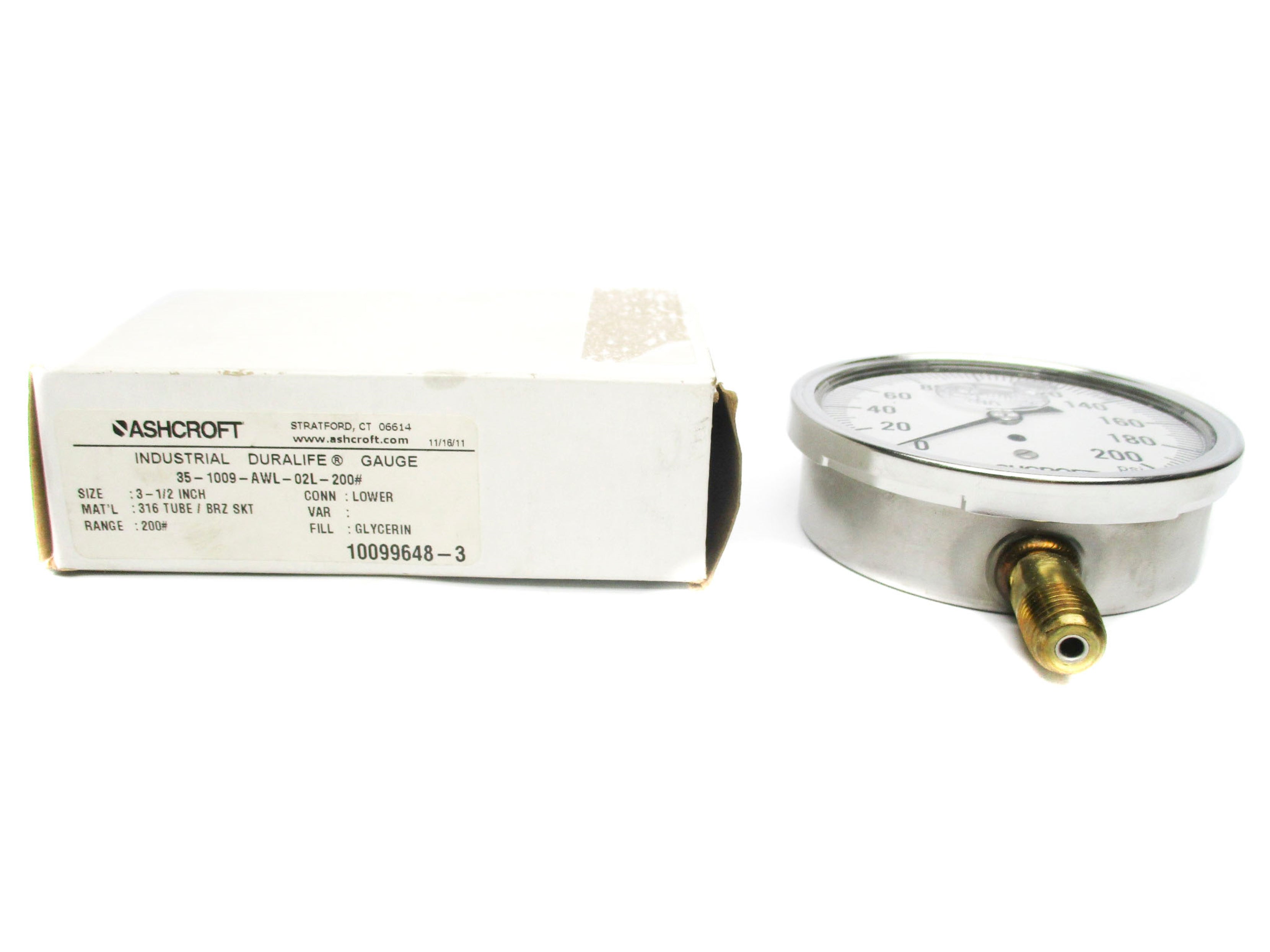 ASHCROFT 35-1009-AWL-02L-200# 200PSI NSMP