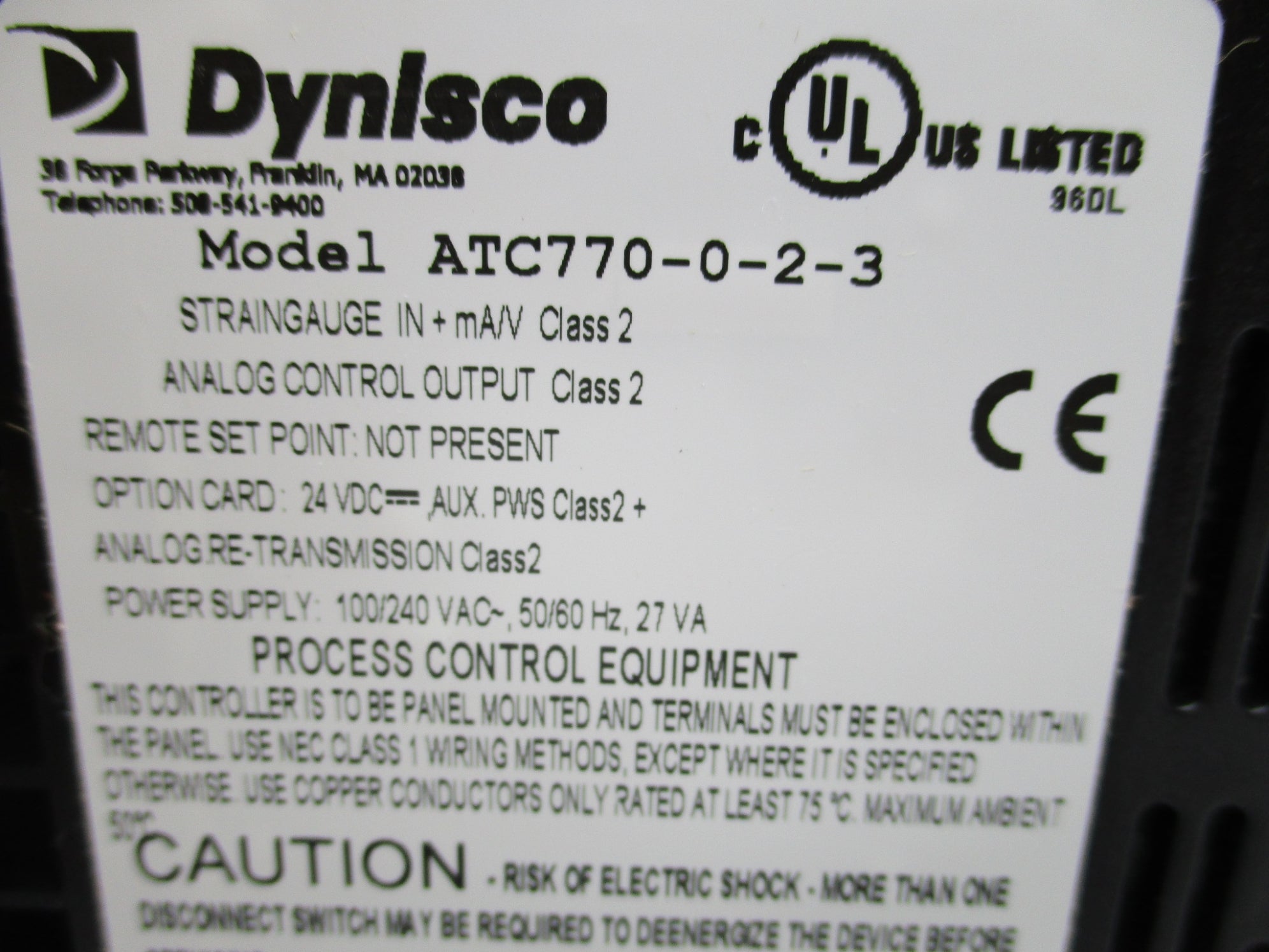 DYNISCO ATC770-0-2-3 NSMP
