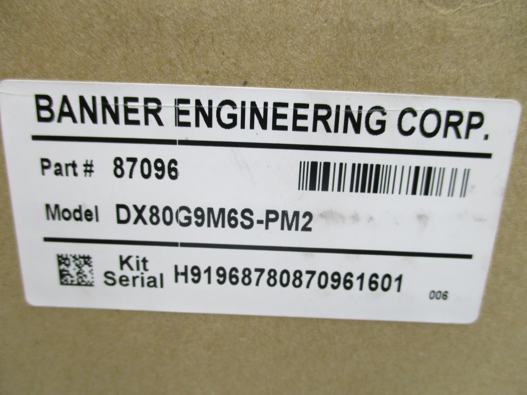 BANNER ENGINEERING DX80G9M6S-PM2 87096 NSMP