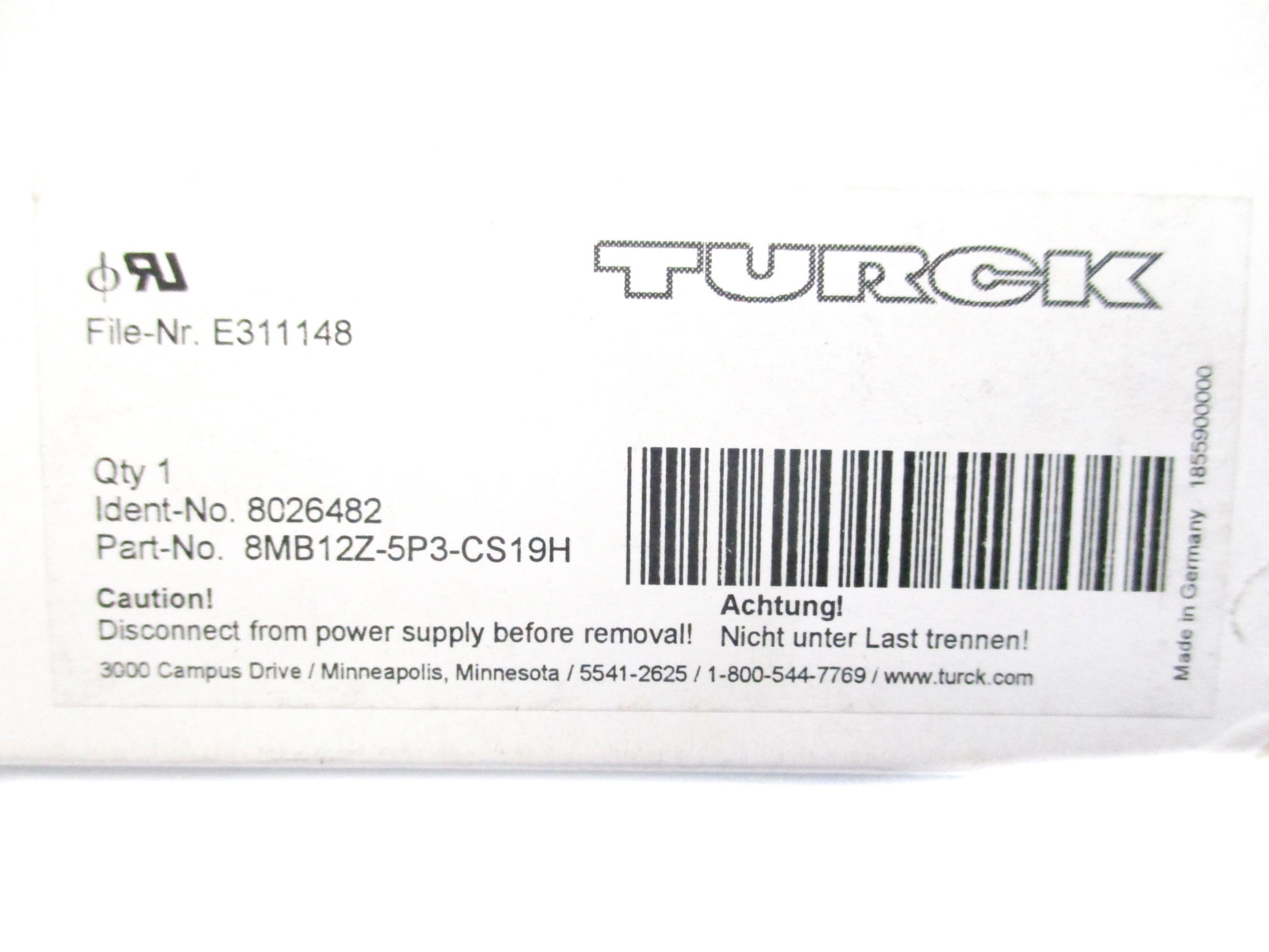 TURCK 8MB12Z-5P3-CS19H NSMP