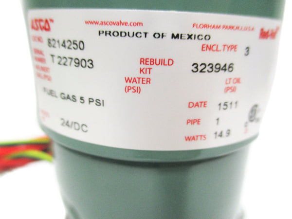 ASCO 8214250 24VDC 5PSI NSMP