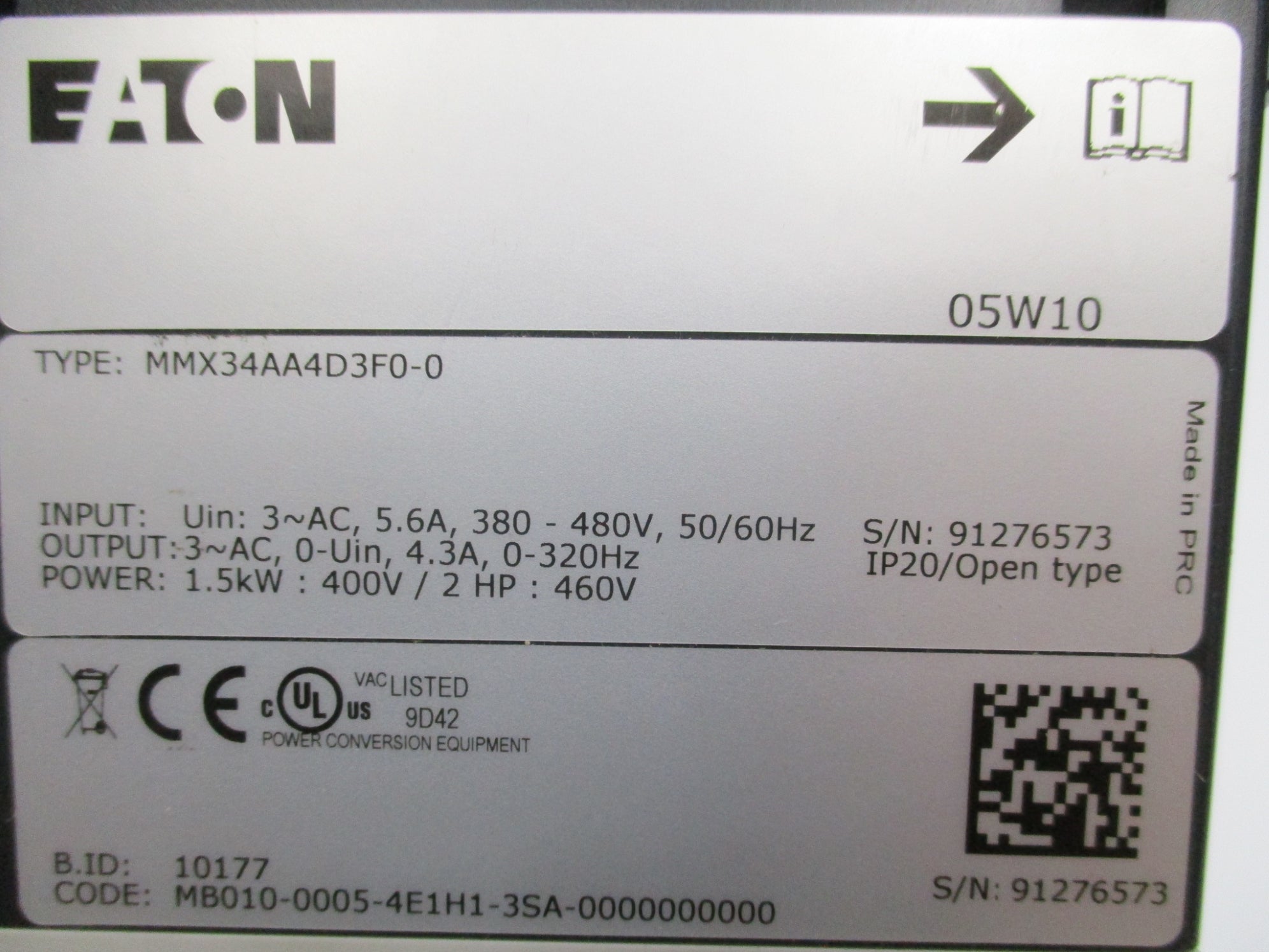 EATON MMX34AA4D3F0-0 NSNP