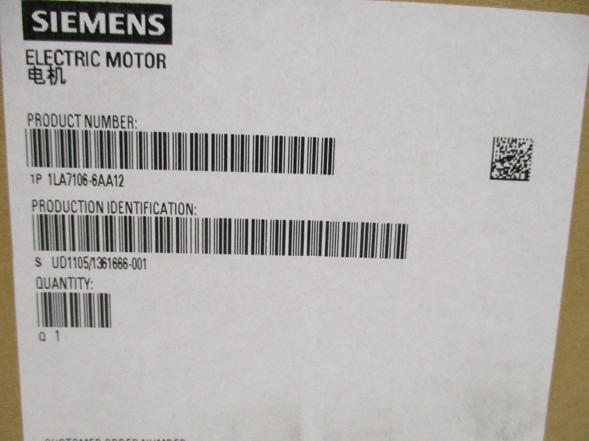 SIEMENS 1LA7106-6AA12 NSFS