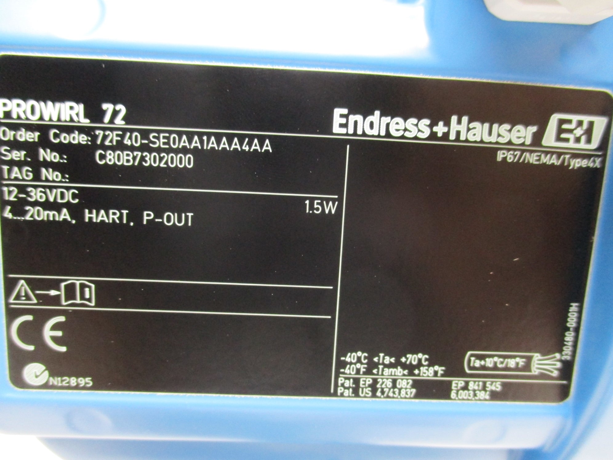 ENDRESS+HAUSER 72F40-SE0AA1AAA4AA NSMP