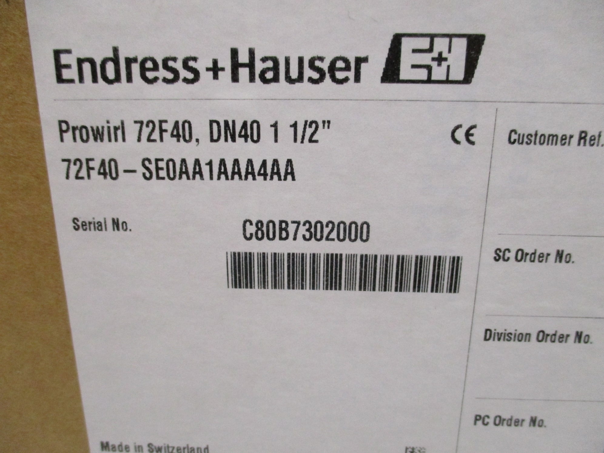 ENDRESS+HAUSER 72F40-SE0AA1AAA4AA NSMP
