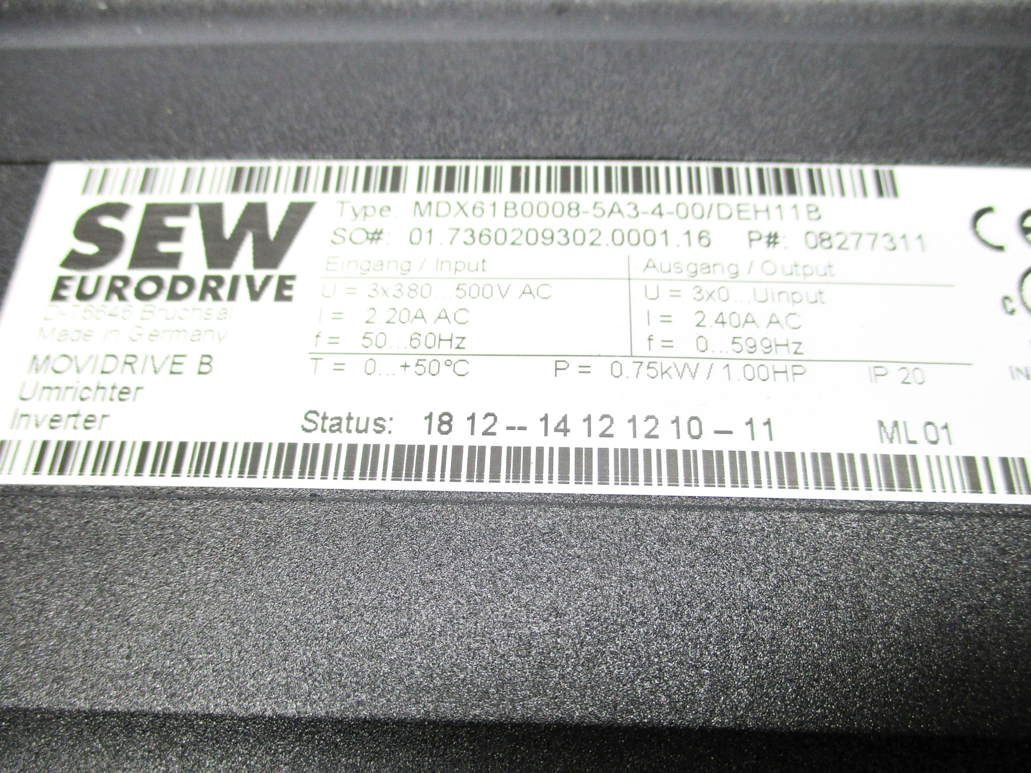 SEW EURODRIVE MDX61B0008-5A3-4-00/DEH11B/DEH11 NSMP