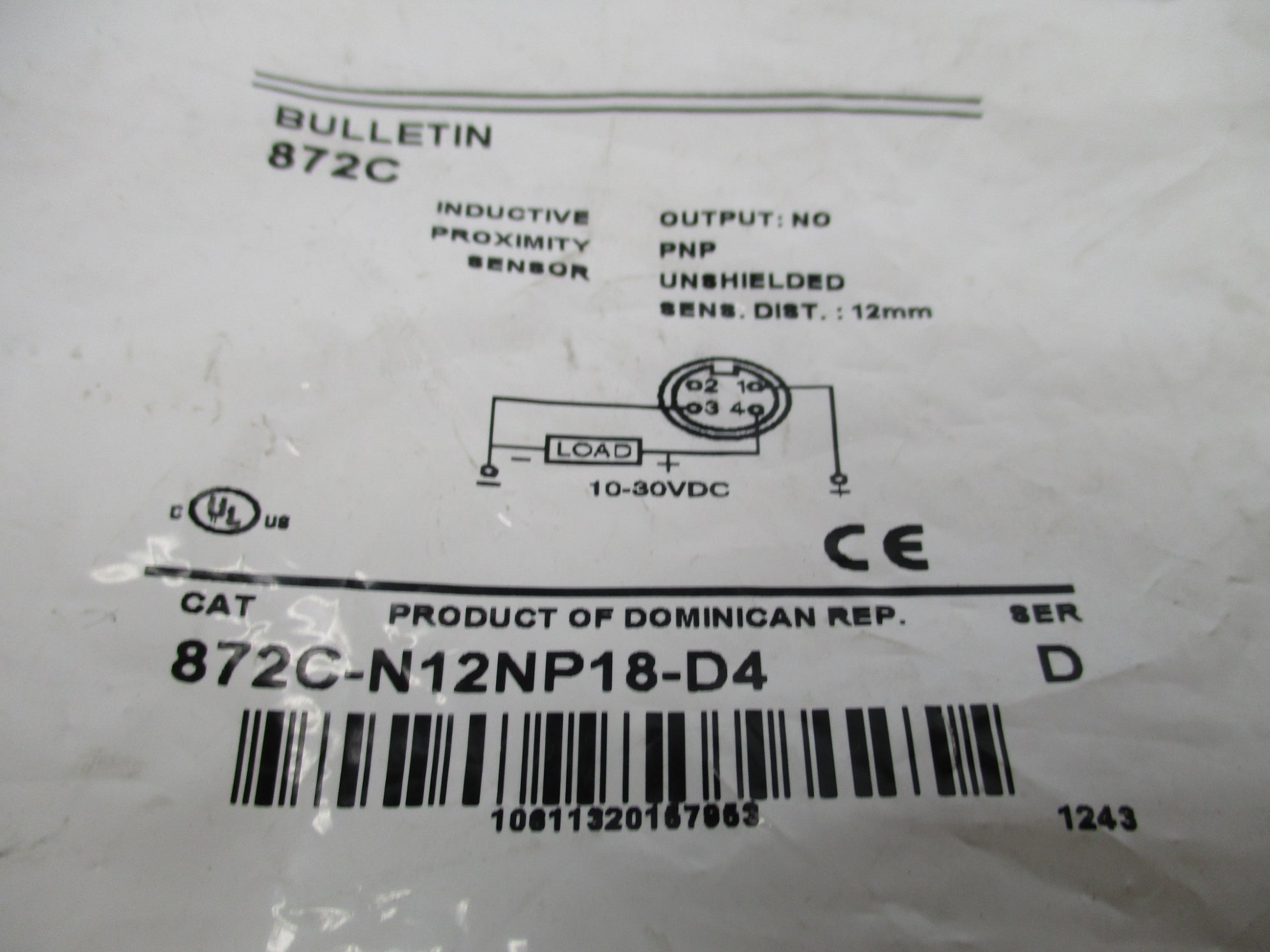 ALLEN BRADLEY 872C-N12NP18-D4 SER. D 10-30VDC NSMP
