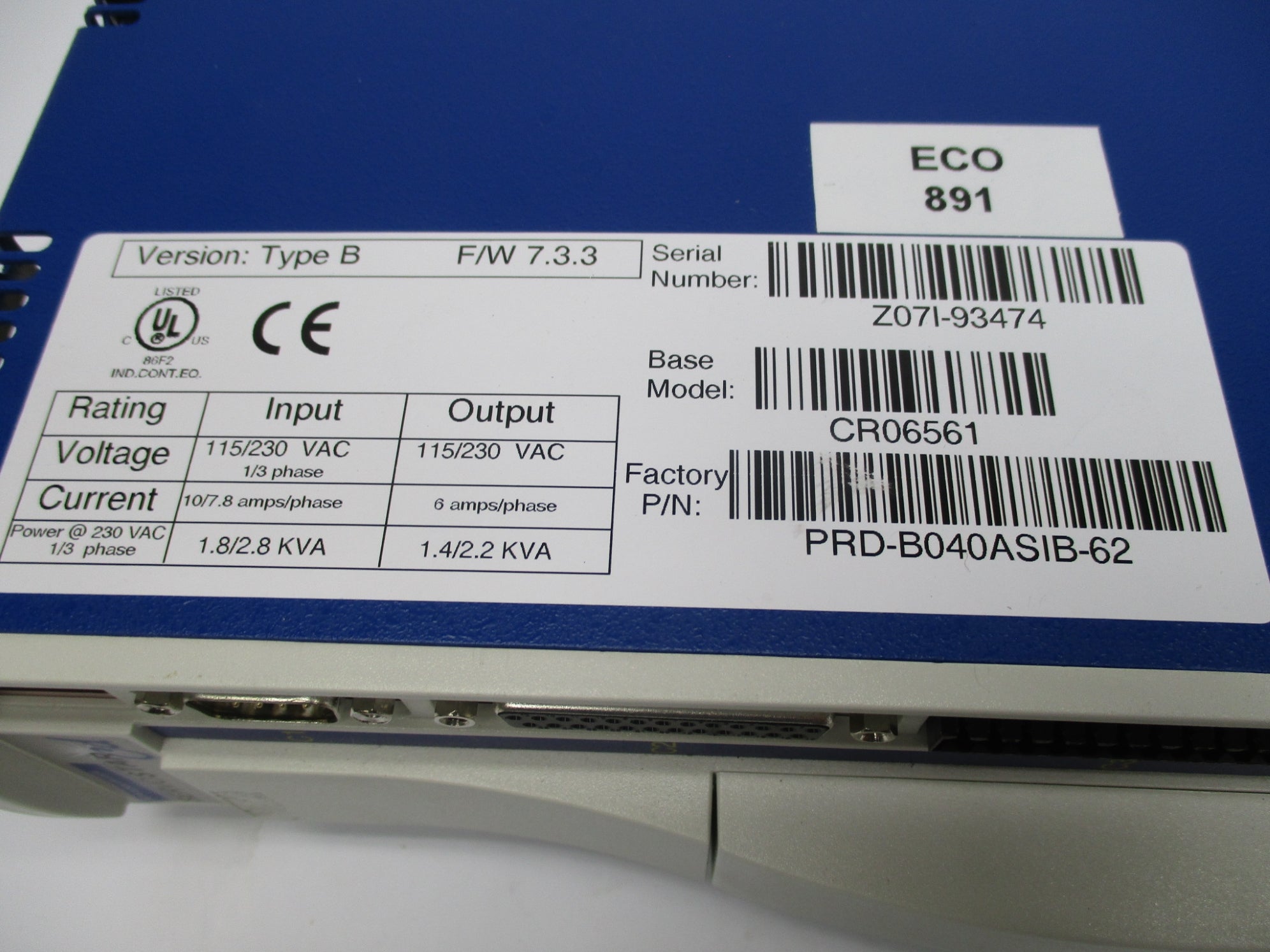 KOLLMORGEN PRD-B040ASIB-62 (AS PICTURED) NSNP