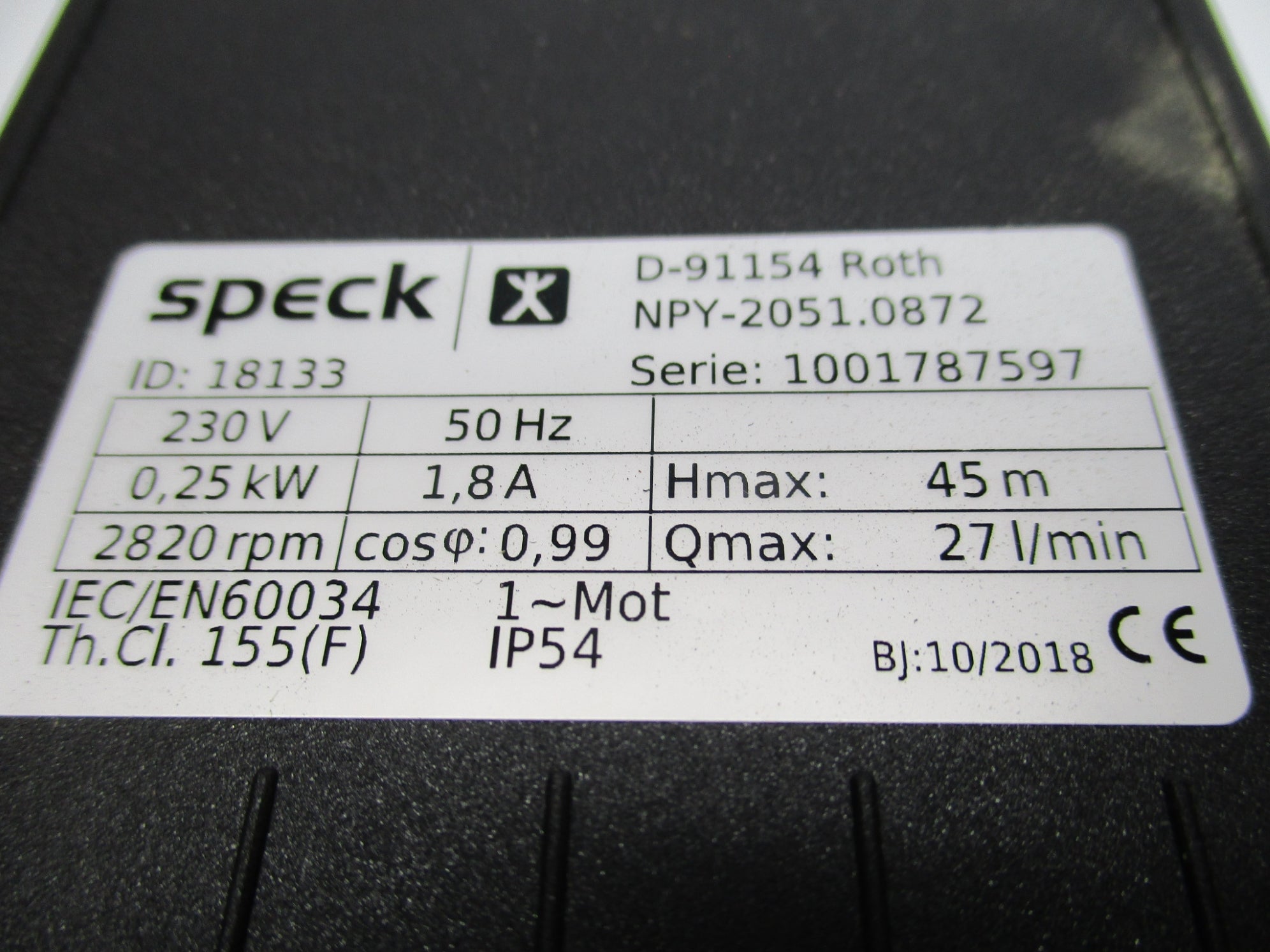 SPECK X NPY-2051.0872 NSMP