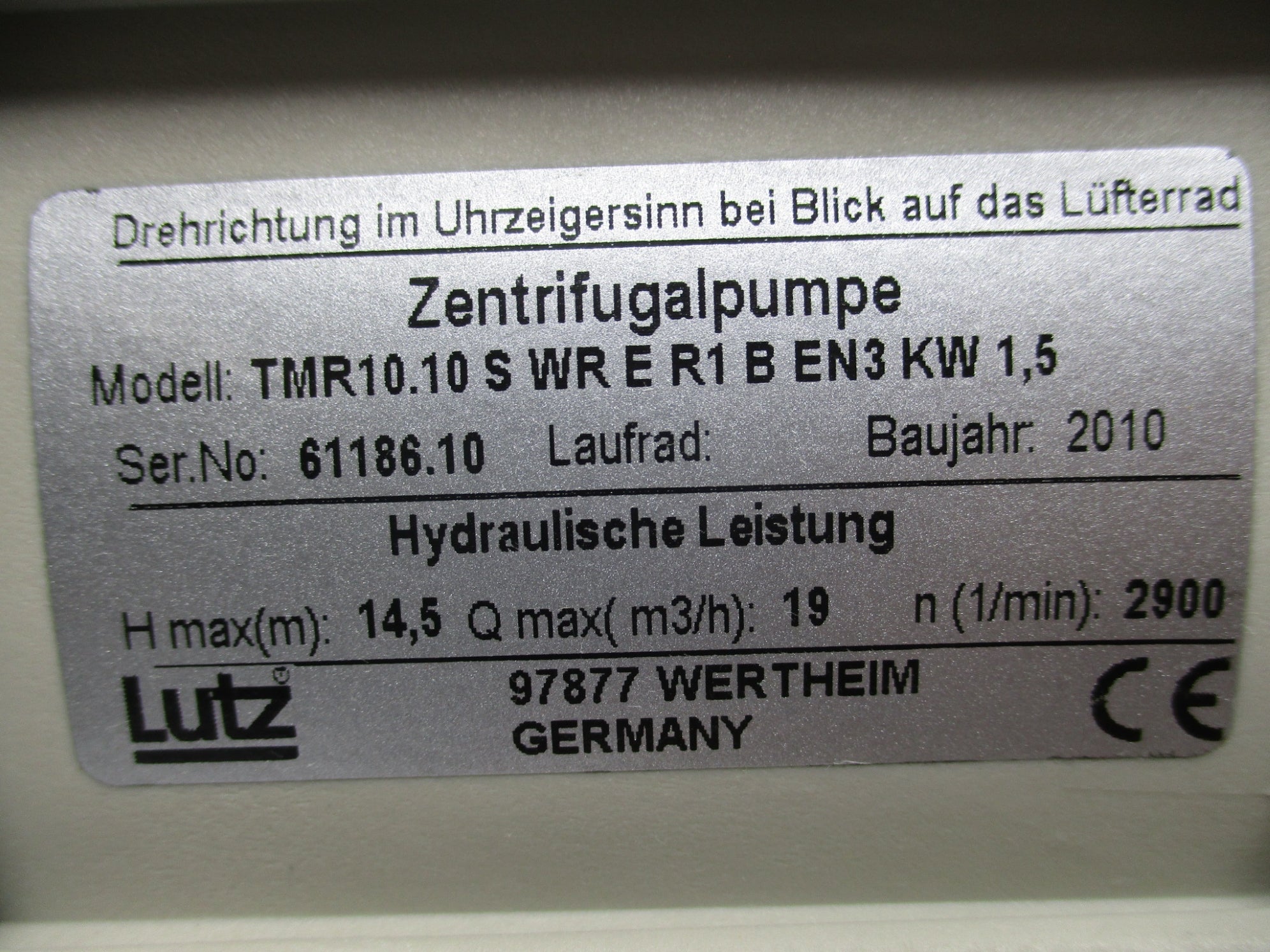 LUTZ TMR-10.10-S-WR-E-R1-B-E-N-3 NSMP