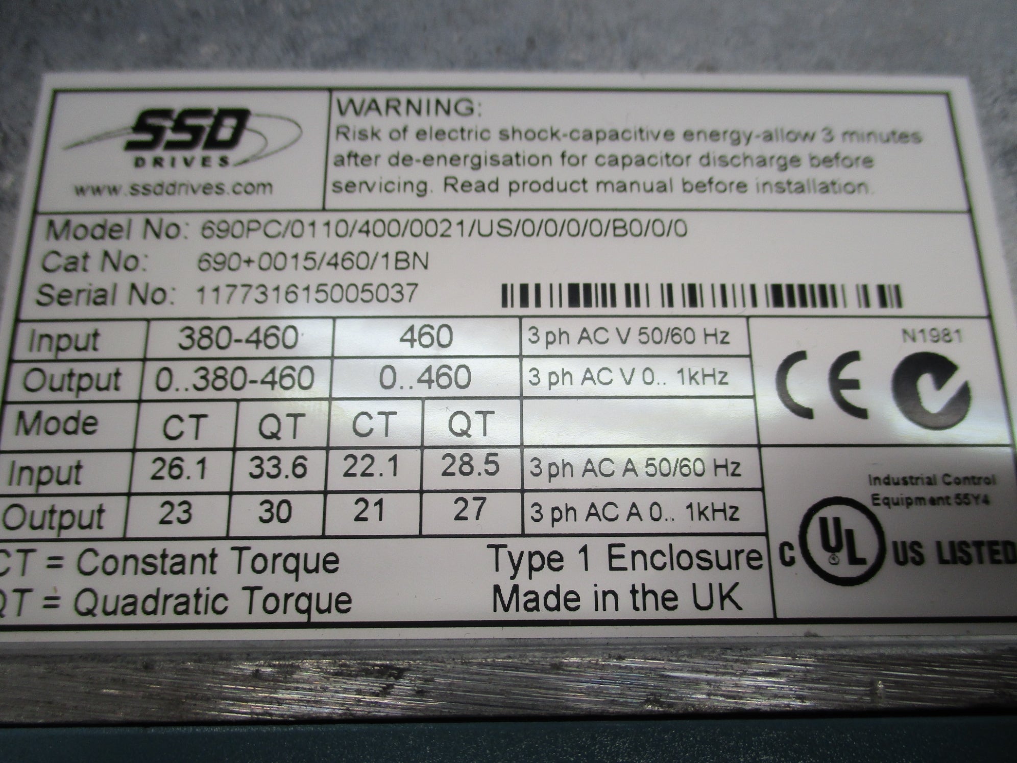 SS DRIVES 690PC/0110/400/0021US/0/0/0/0/B0/0/0 UNMP