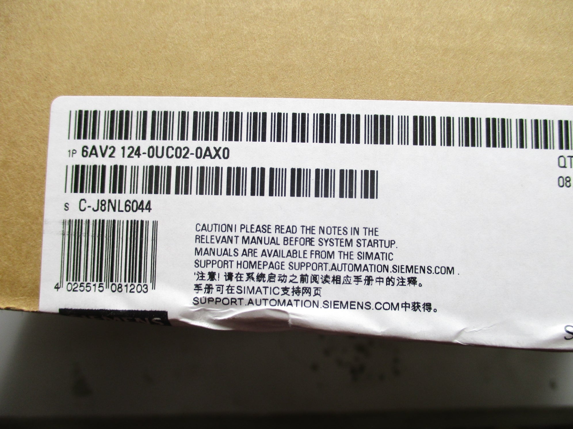 SIEMENS 6AV2124-0UC02-0AX0 NSFS