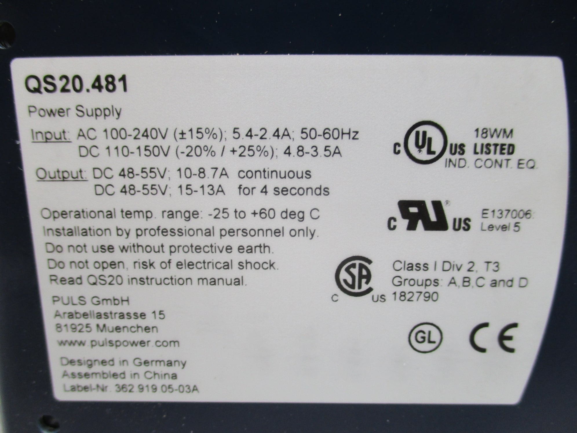 PULS QS20.481 NSMP