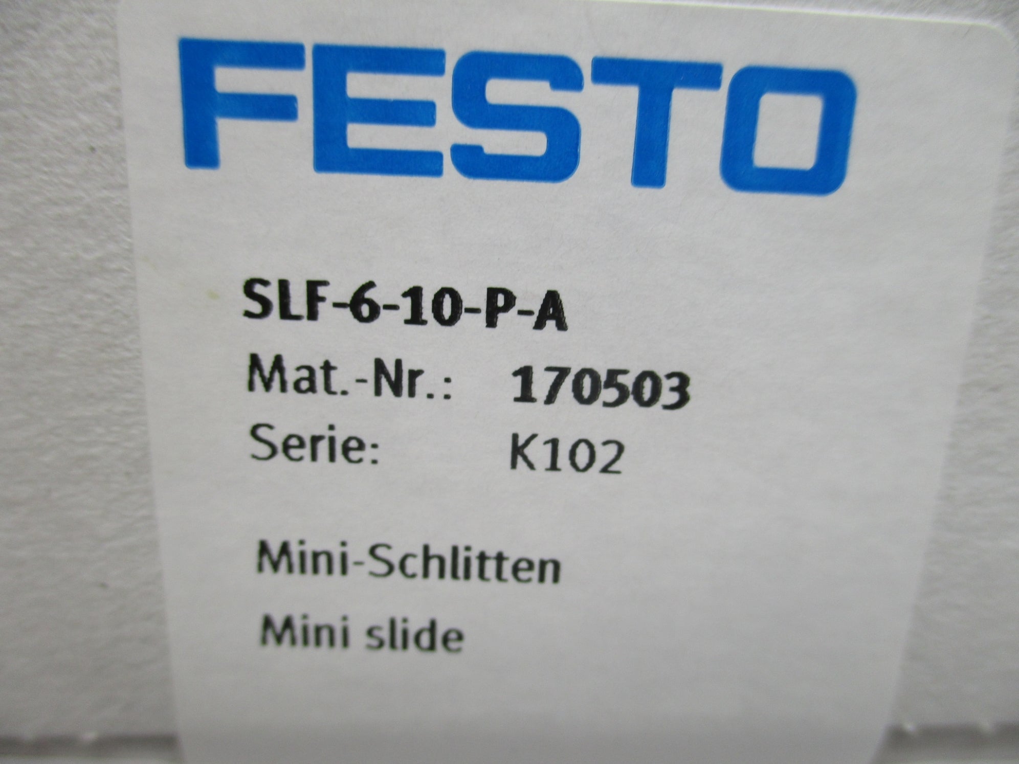 FESTO SLF-6-10-P-A 170503 NSFS