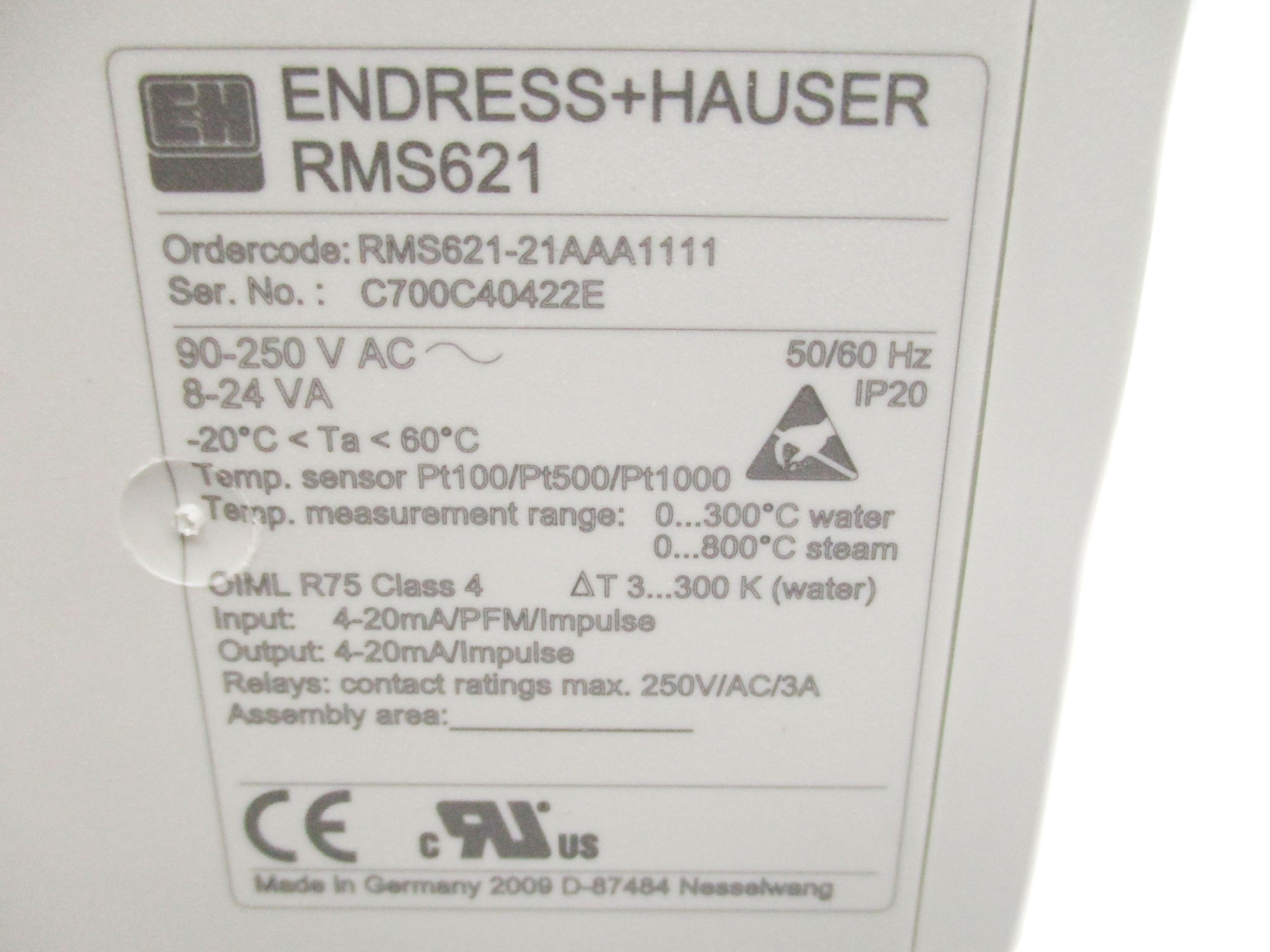 ENDRESS+HAUSER RMS621-21AAA1111 NSMP