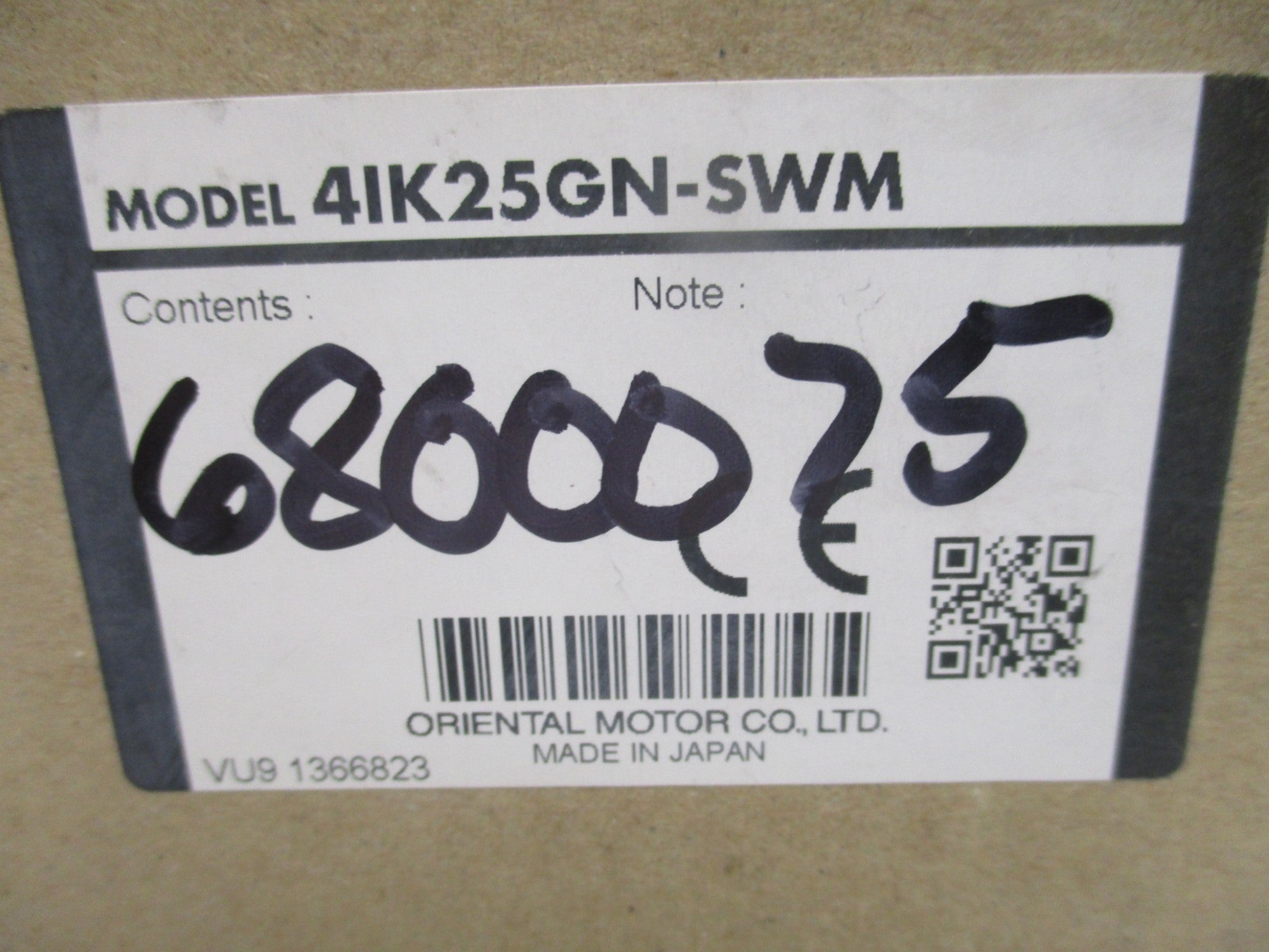 ORIENTAL MOTORS 4IK25GN-SWM NSMP