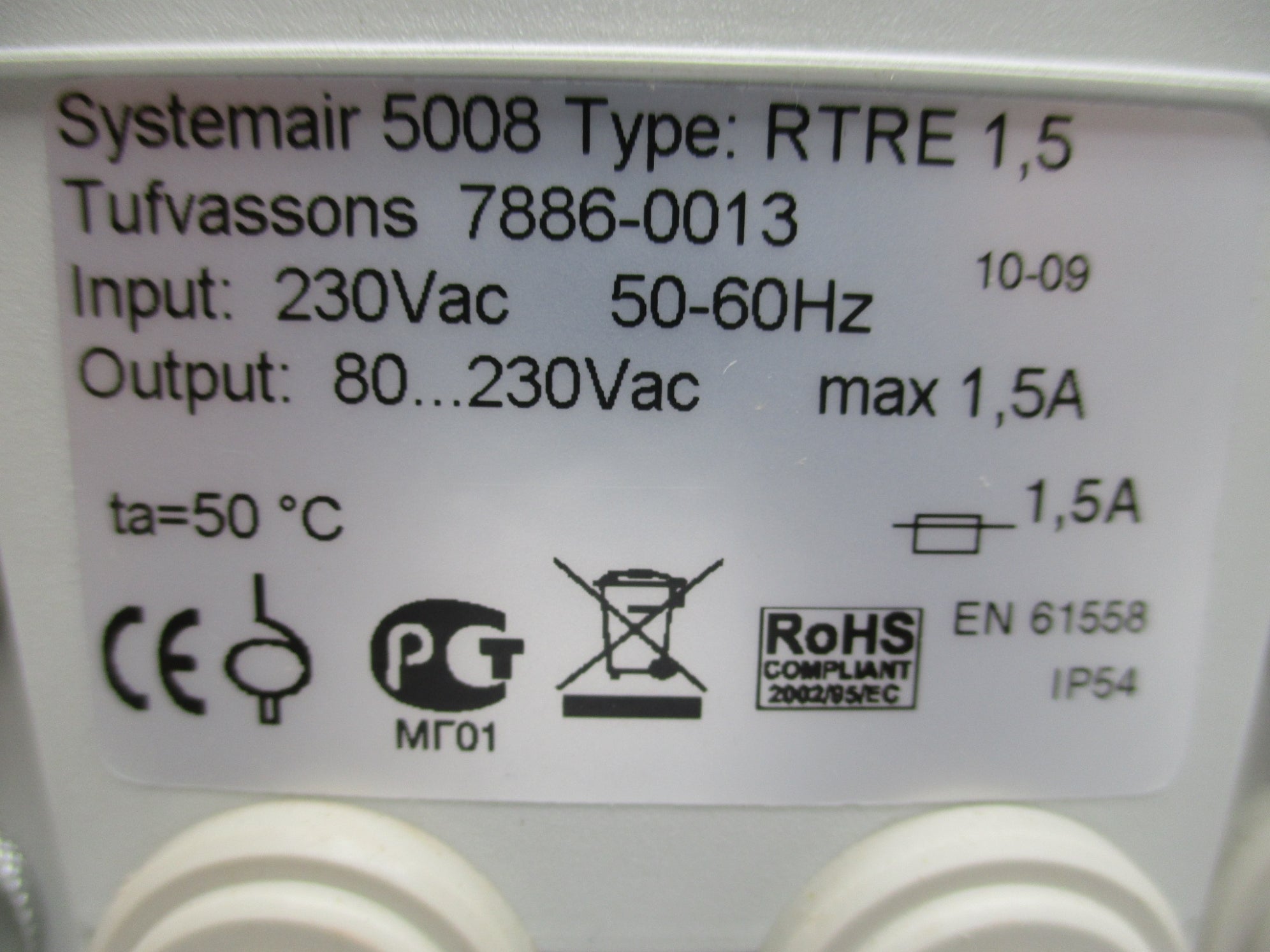 SYSTEMAIR RTRE1.5 NSMP