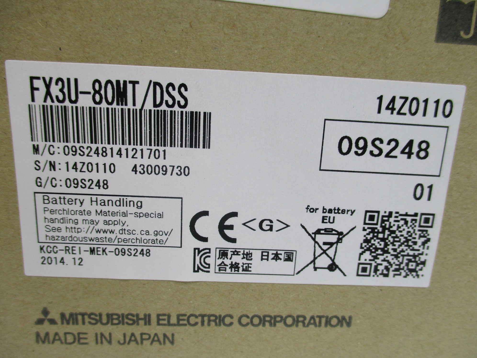 MITSUBISHI FX3U-80MT/DSS NSFS