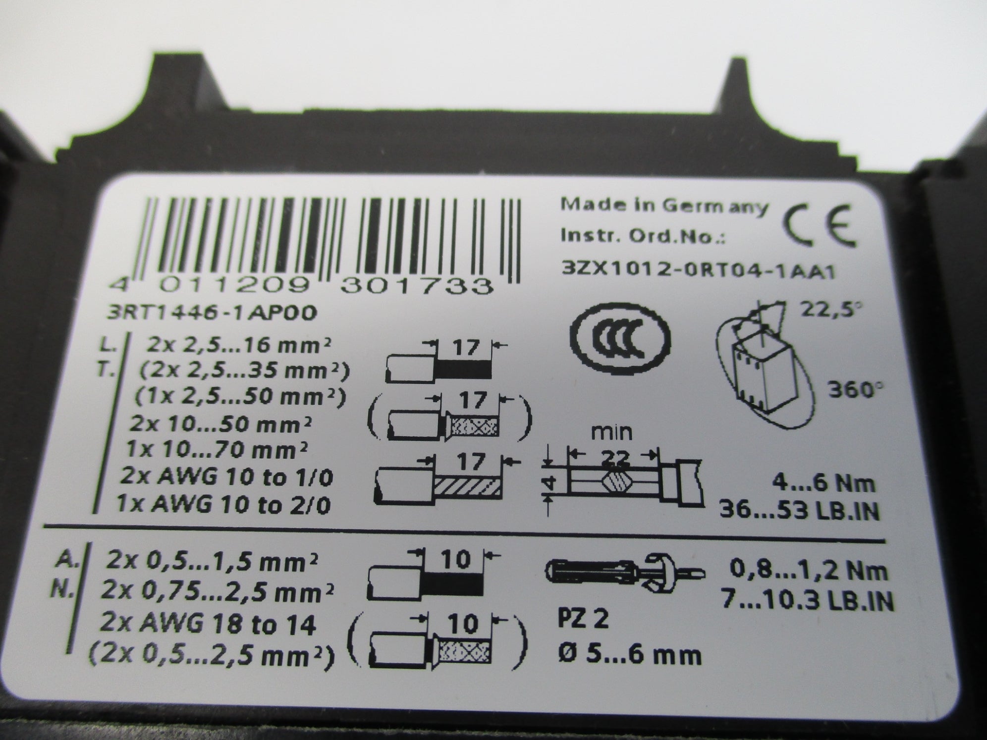 SIEMENS 3RT1446-1AP00 230V 140A NSMP