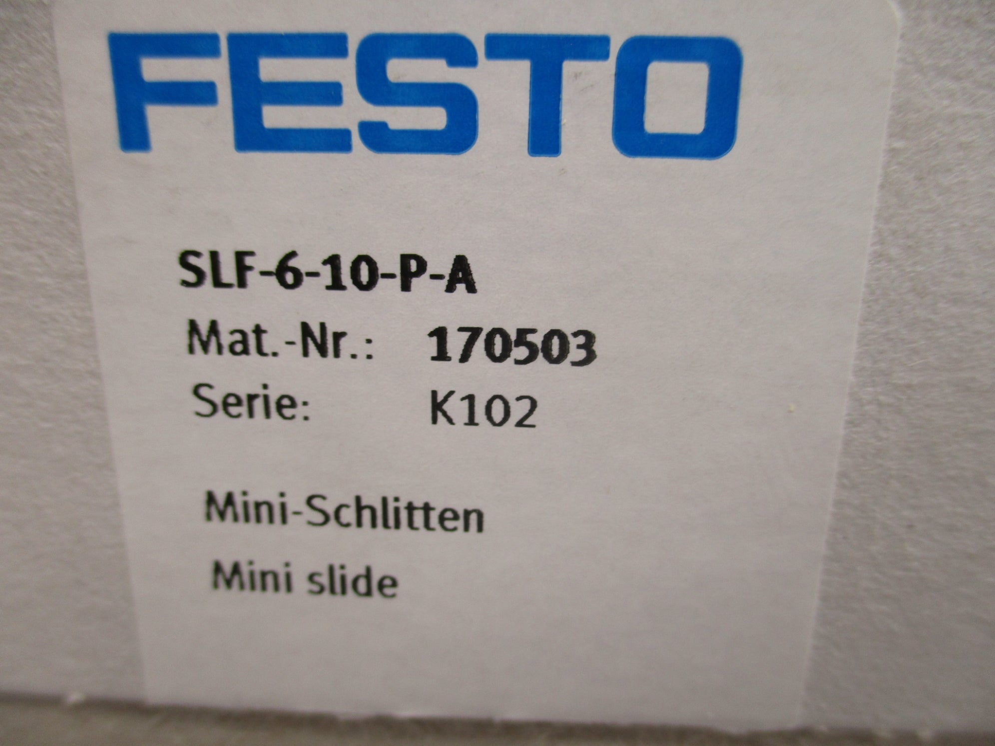 FESTO SLF-6-10-P-A 170503 NSMP