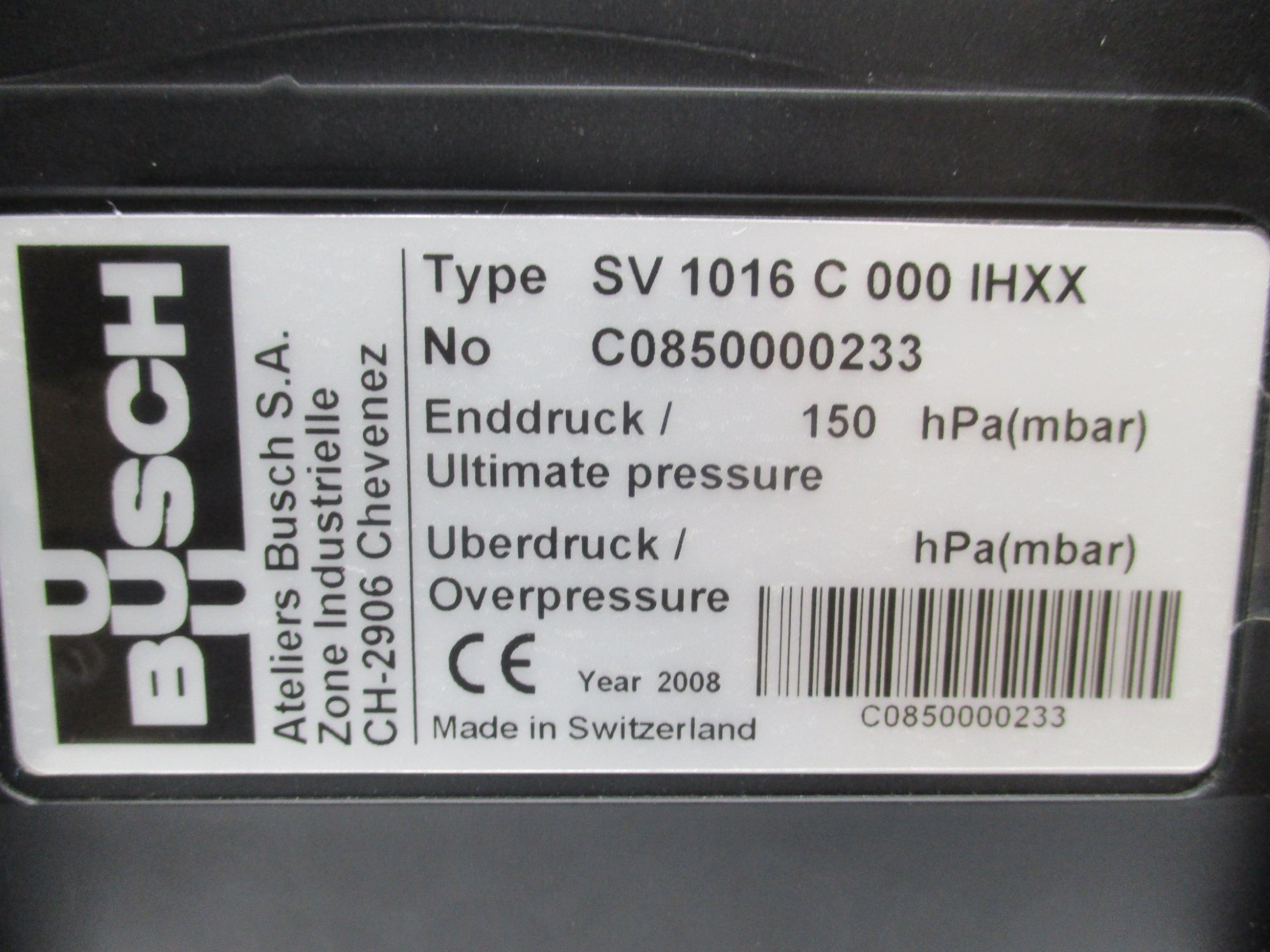 BUSCH SV1016C000IHXX NSNP
