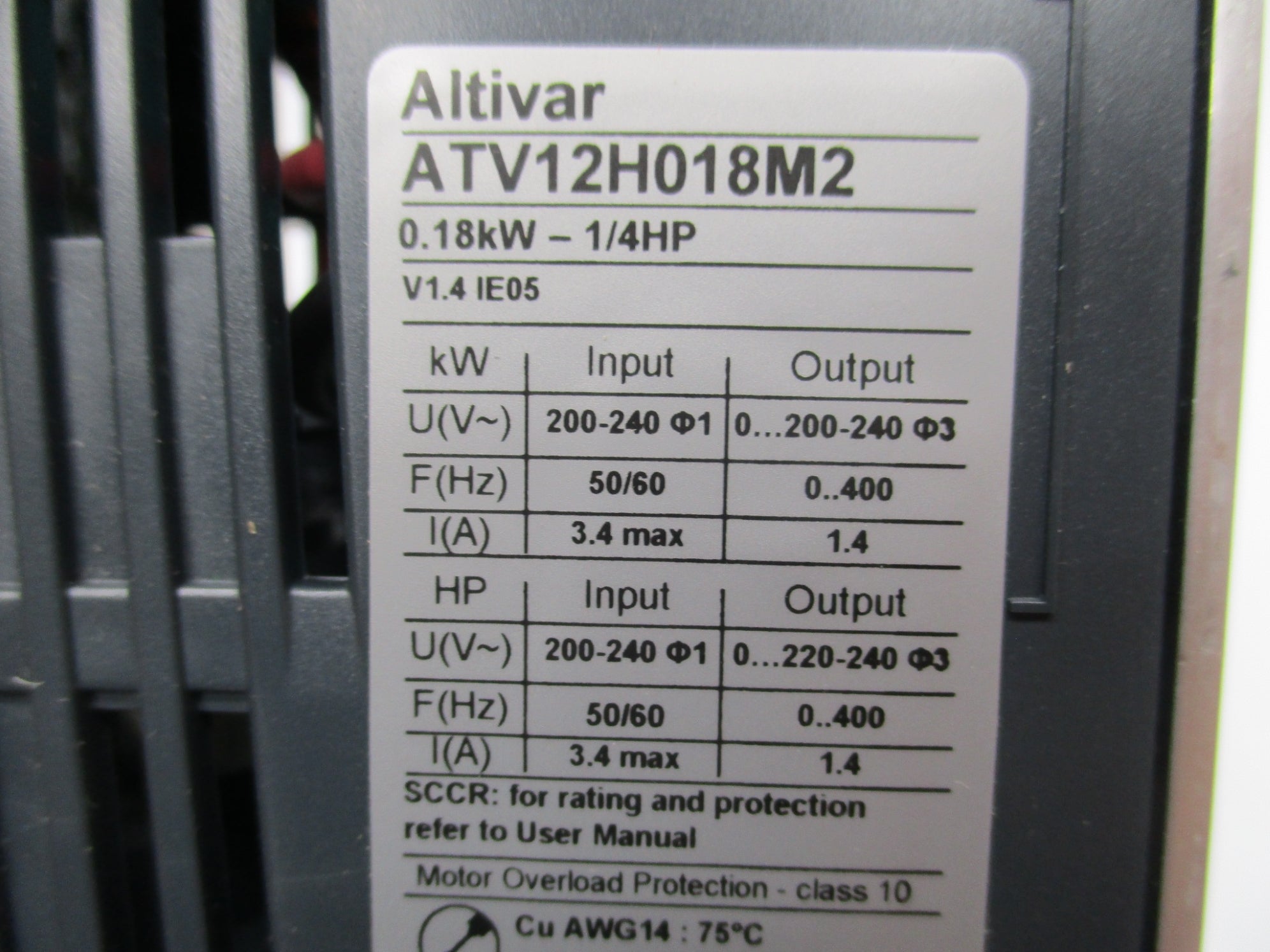 SCHNEIDER ELECTRIC ATV12H018M2 NSMP