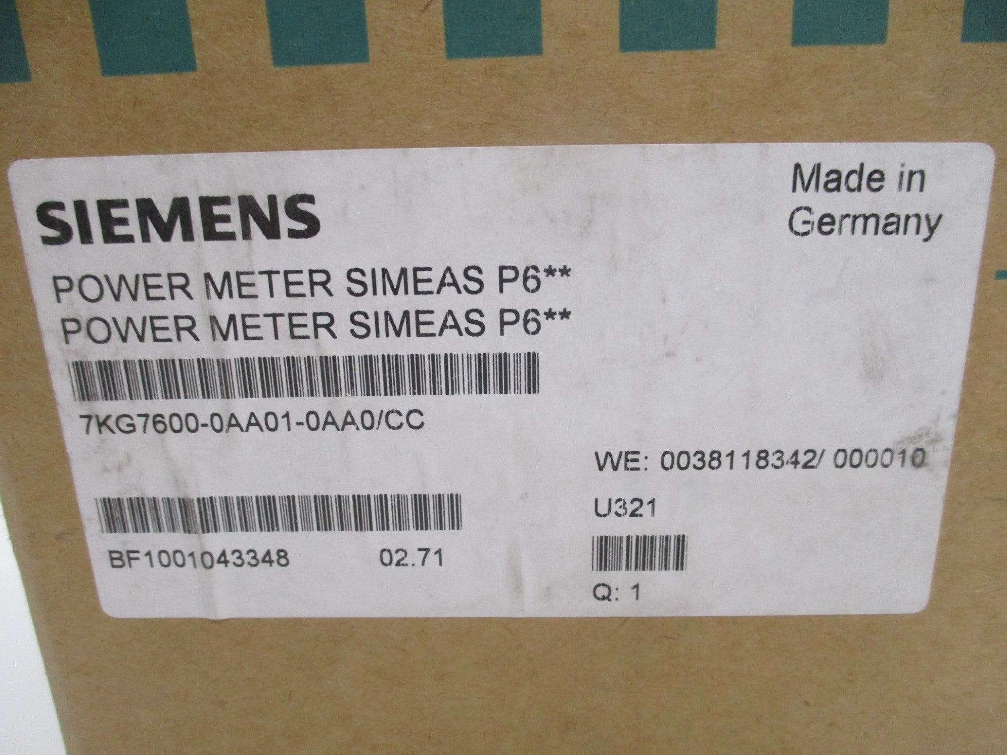 SIEMENS 7KG7600-0AA01-0AA0/CC NSFS