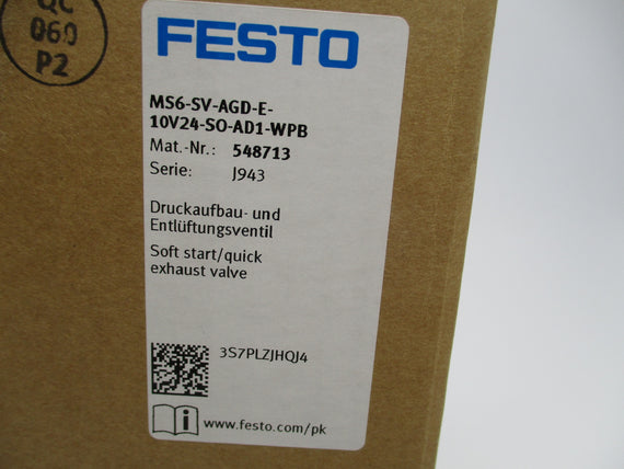 FESTO MS6-SV-AGD-E-10V24-SO-AD1-WPB 548713 NSFS