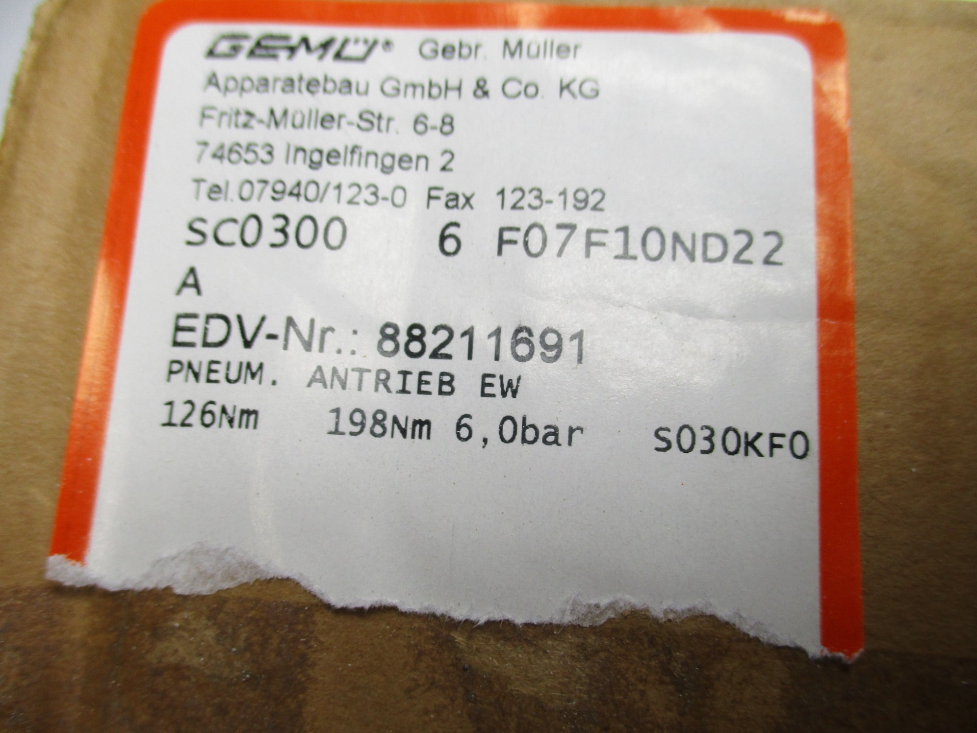 GEMU SC00300-6F07F10-N-D-22A NSMP