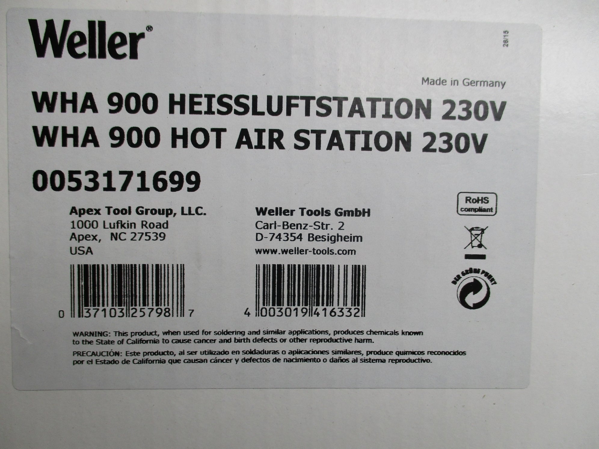 WELLER WHA900 NSMP