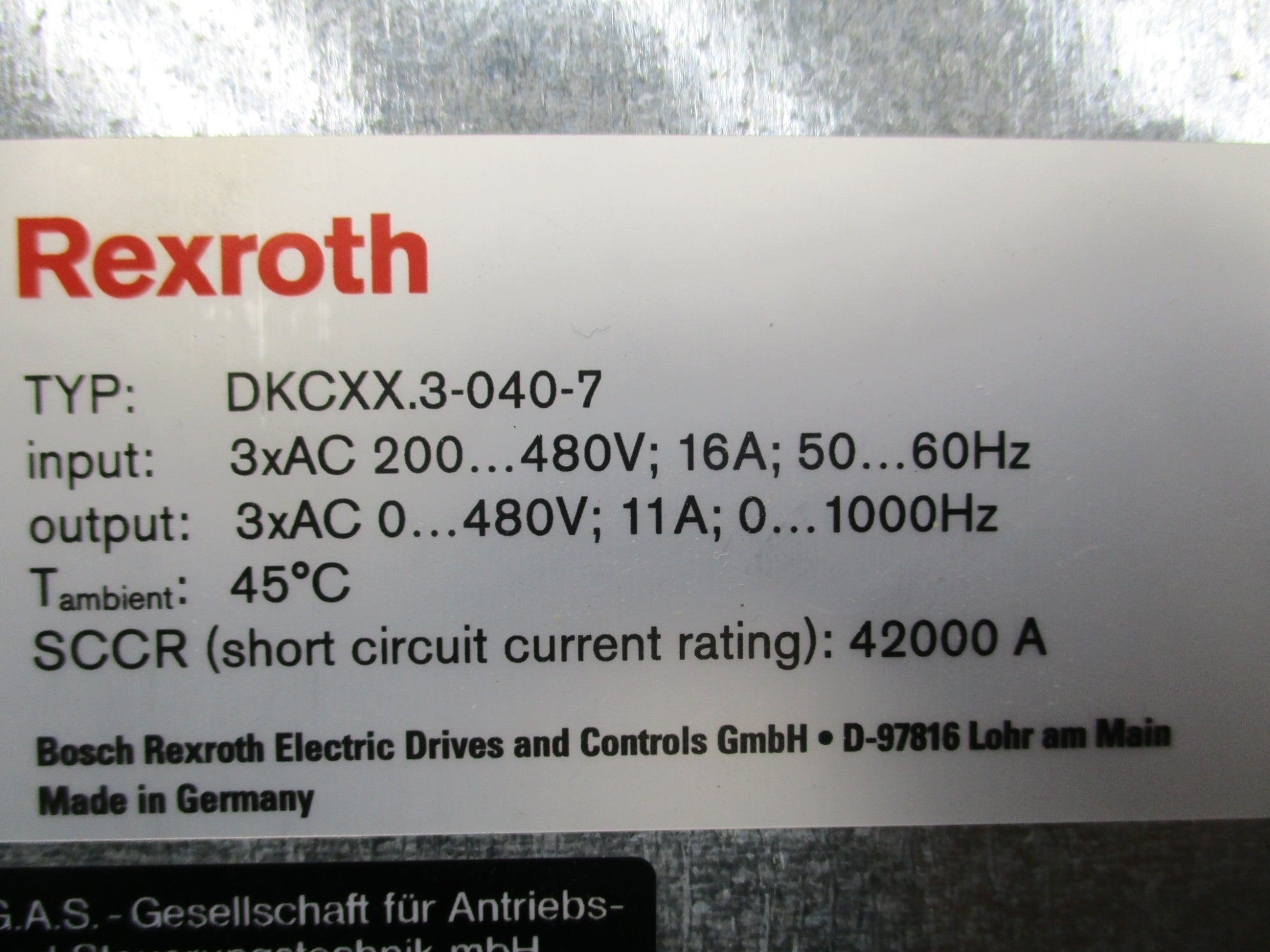 REXROTH DKCXX.3-040-7 UNMP
